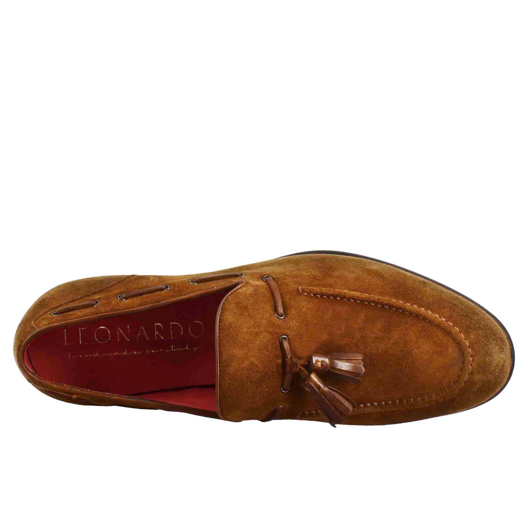 Mocassin pour homme avec glands en daim marron clair