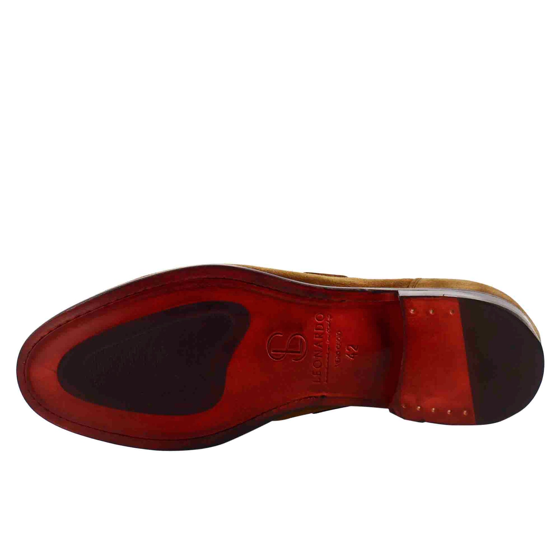 Mocassin pour homme avec glands en daim marron clair