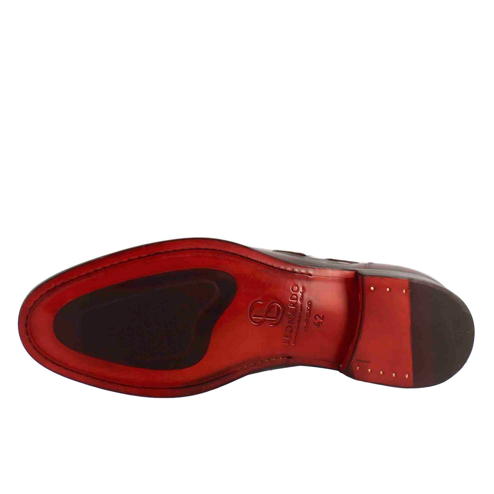 Mocassin pour homme à pompons en cuir marron clair