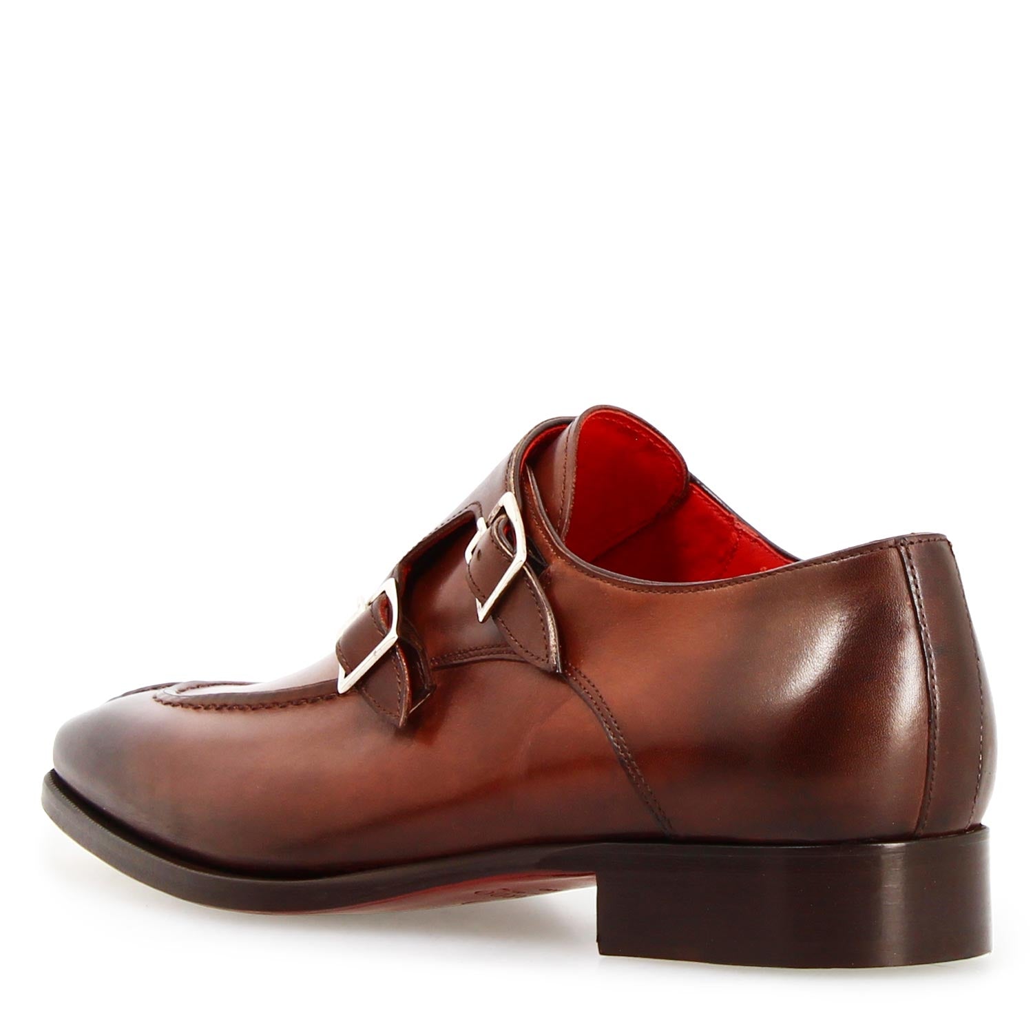 Orazio marrone doppia fibbia da uomo in pelle made in italy