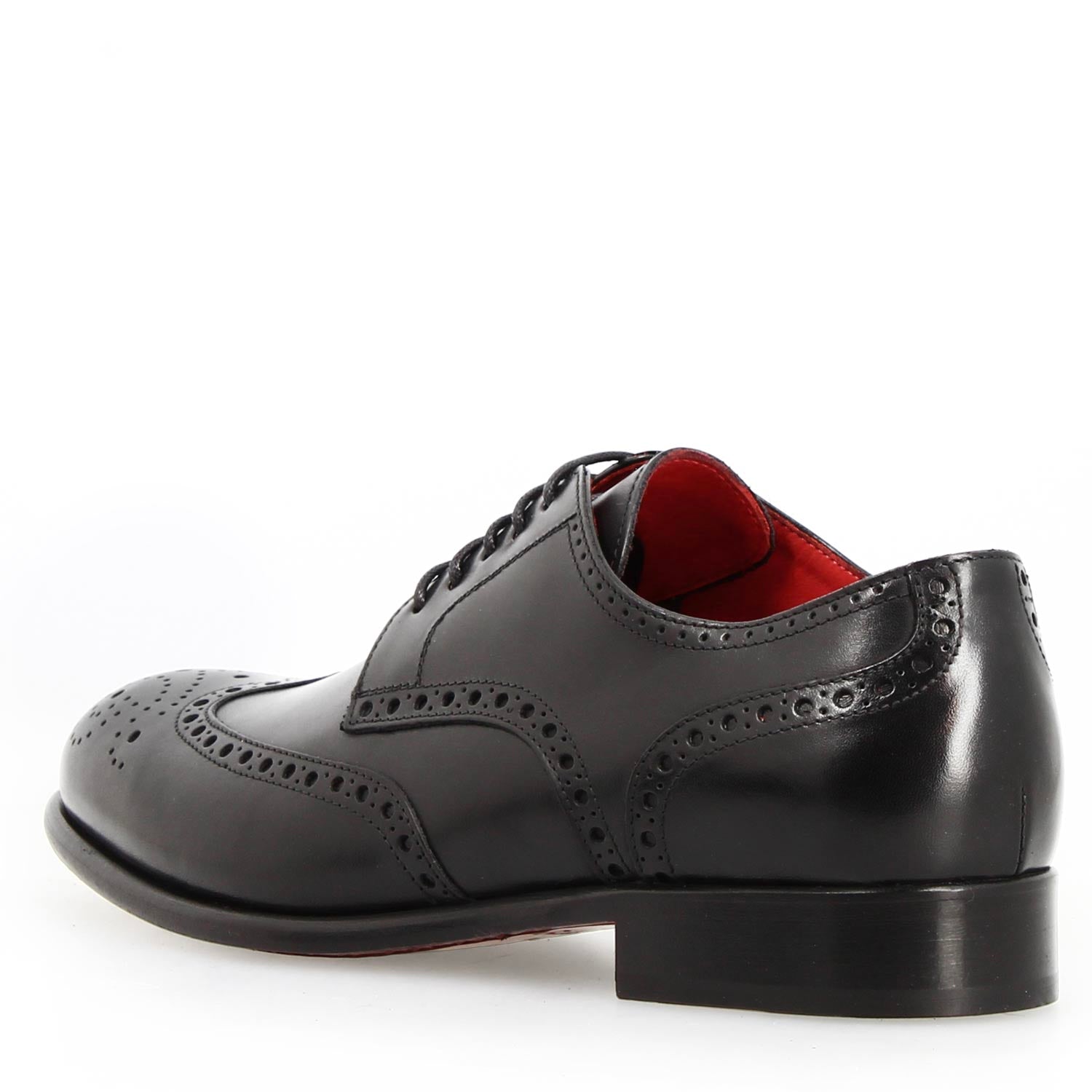 Derby brogue nero da uomo Ottaviano - LeonardoShoes
