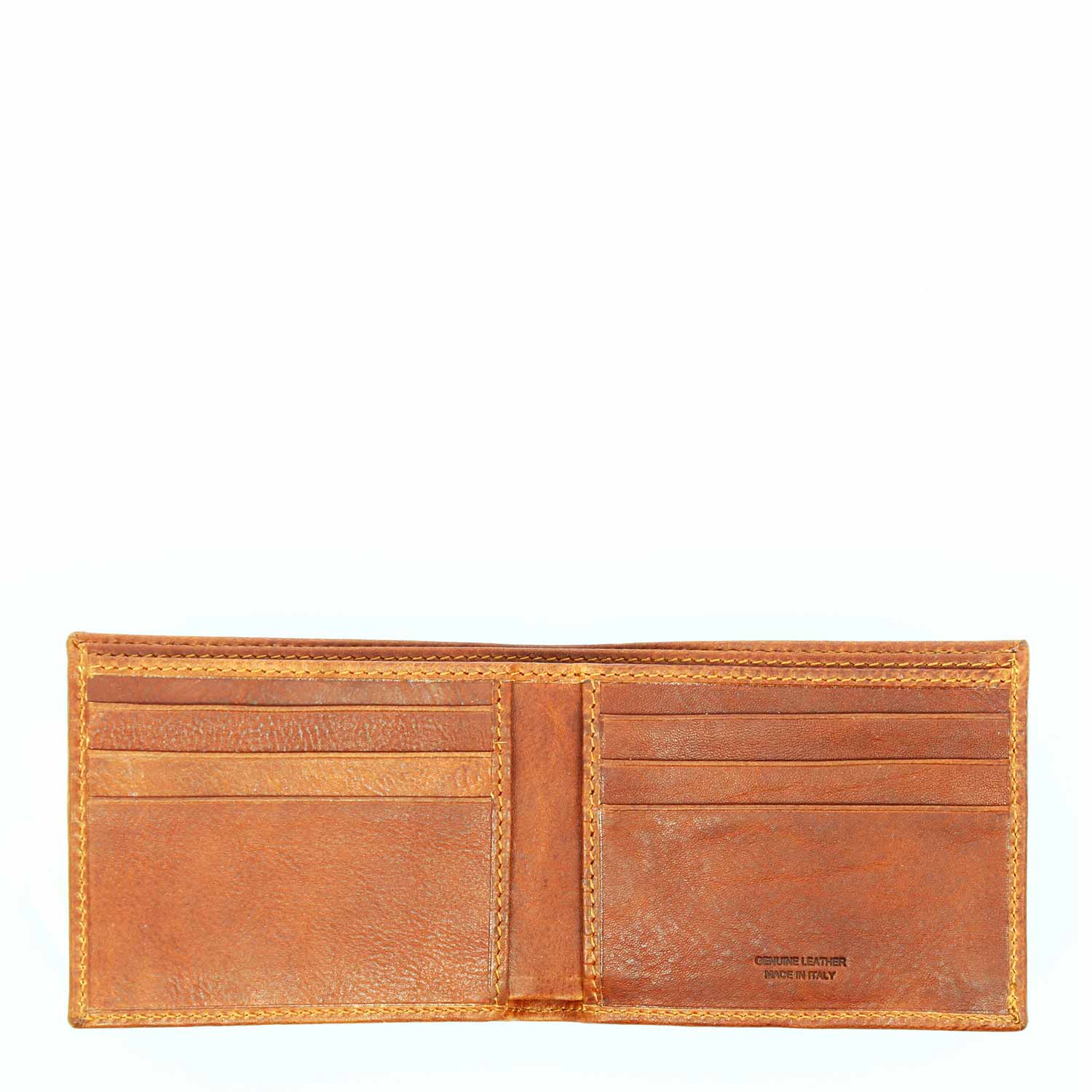 Portafoglio in pelle marrone con porta tessere e doppio banconote P5
