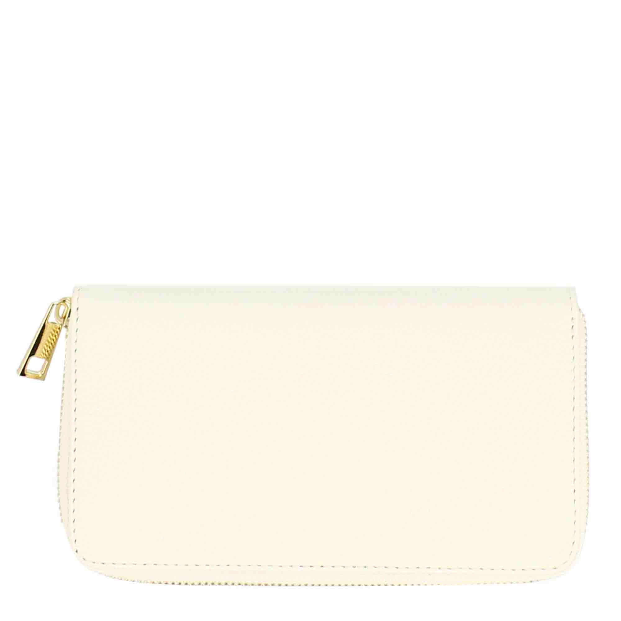 Large women's leather wallet with zip