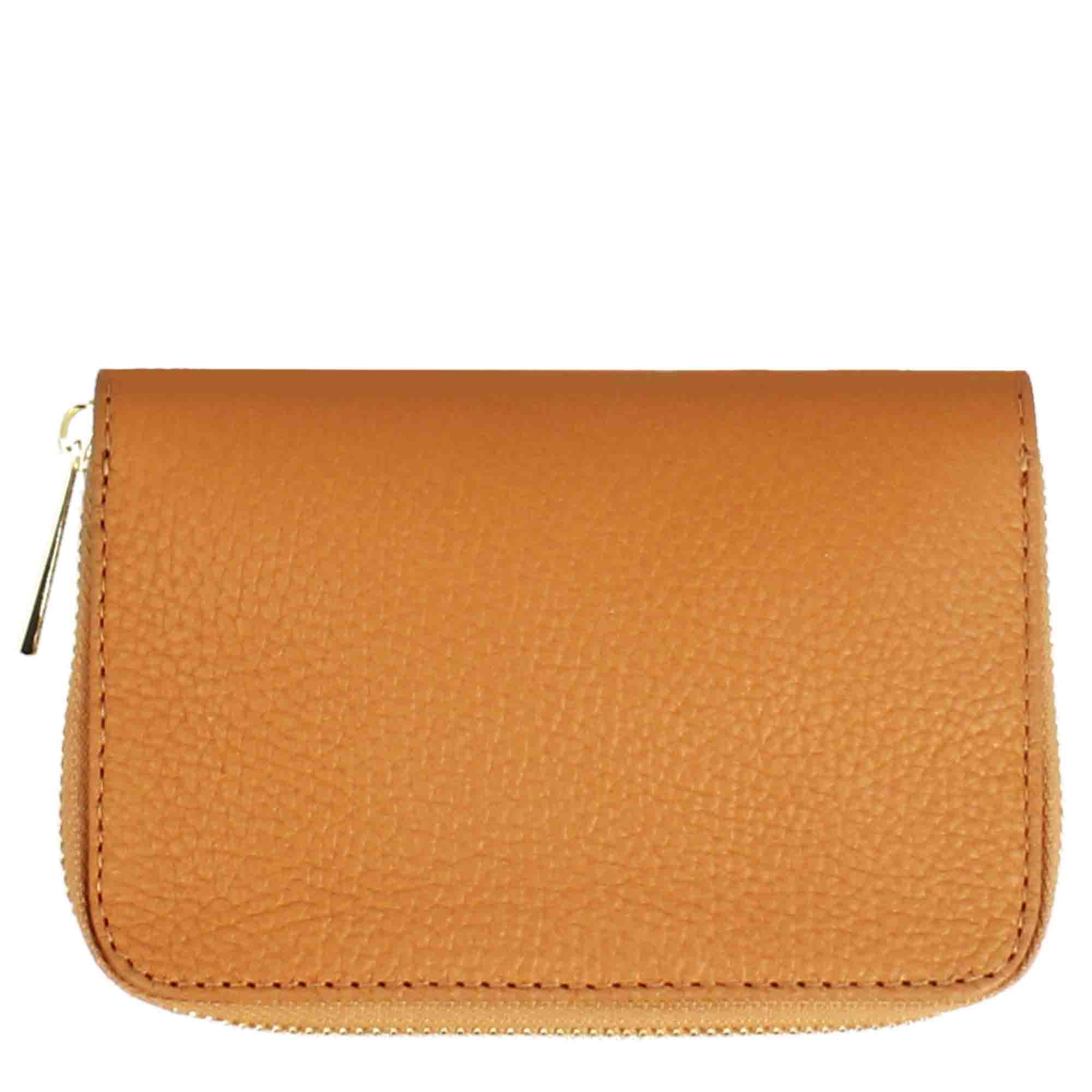 Women's medium wallet in leather with zip