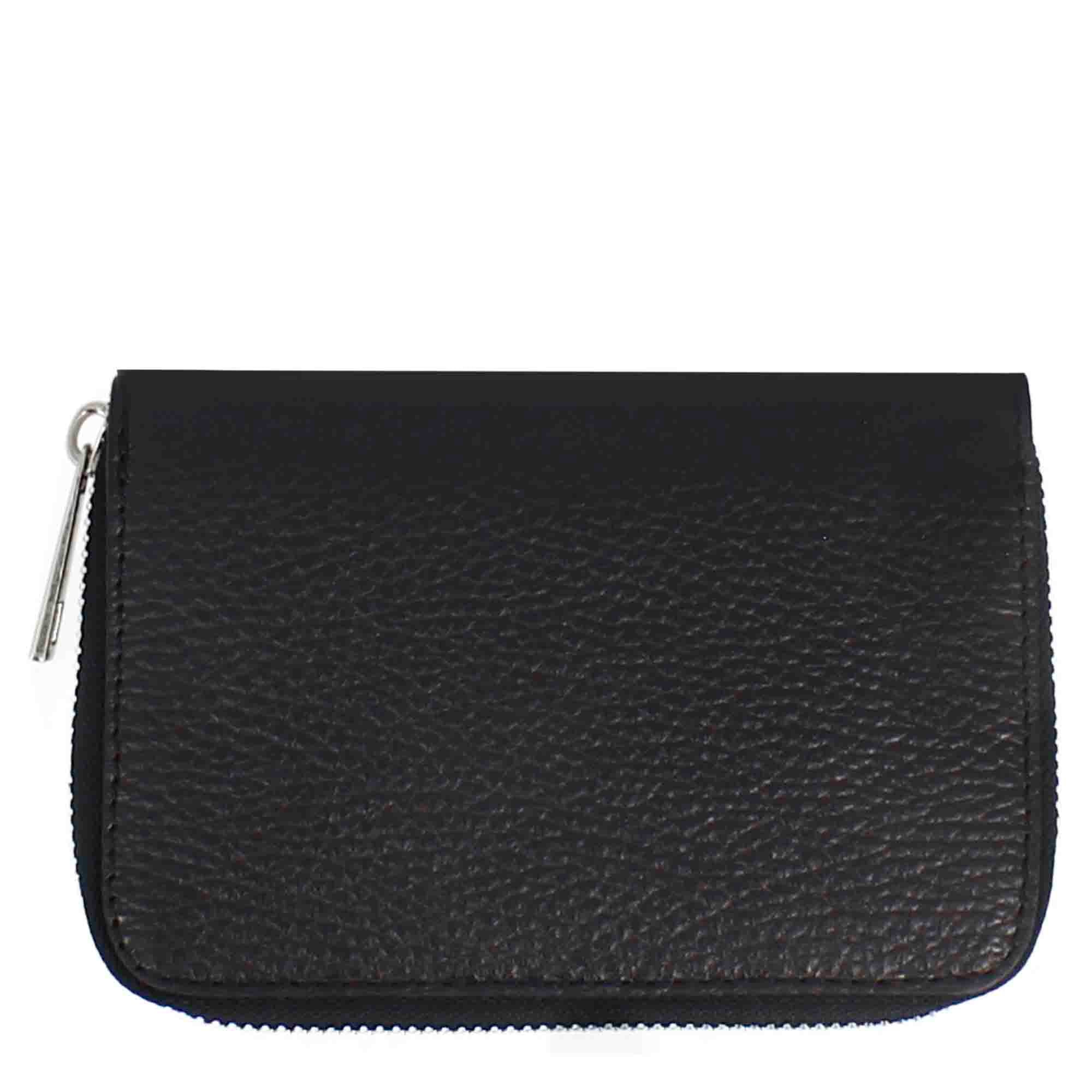 Women's medium wallet in leather with zip
