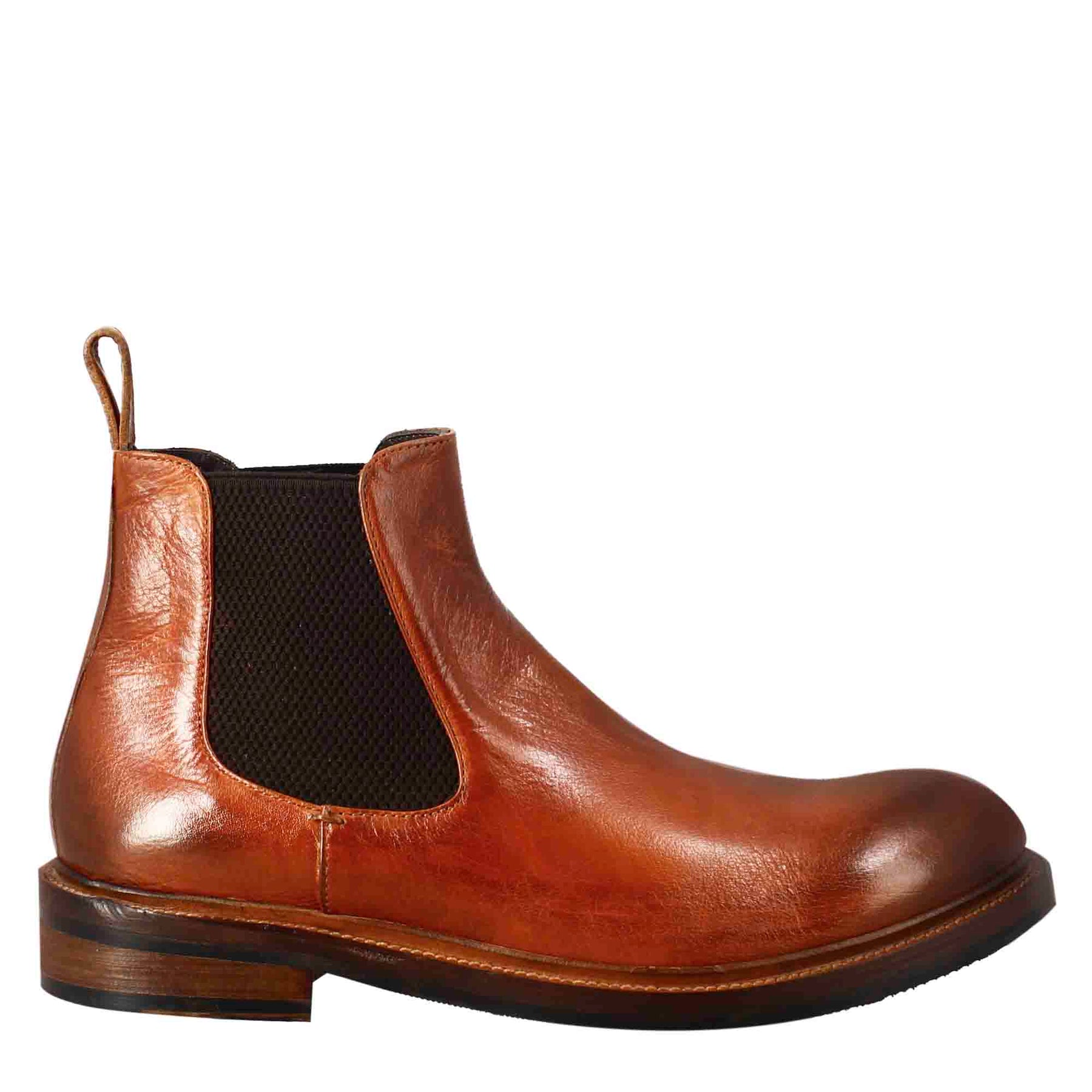 Men's Chelsea diver boot in tan washed leather