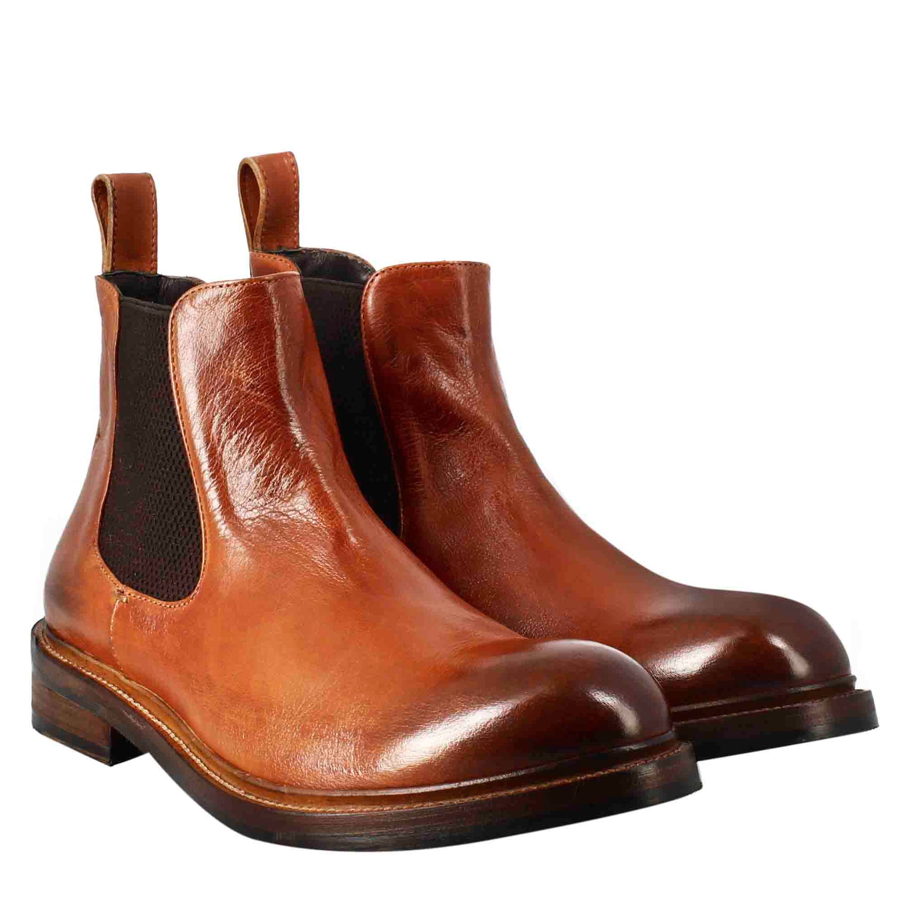 Men's Chelsea diver boot in tan washed leather