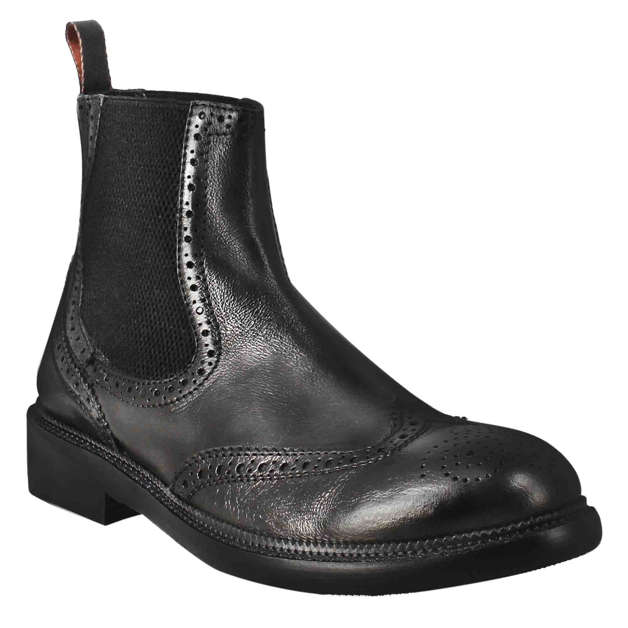 Candy Chelsea-Stiefel für Herren aus schwarzem gewaschenem Leder