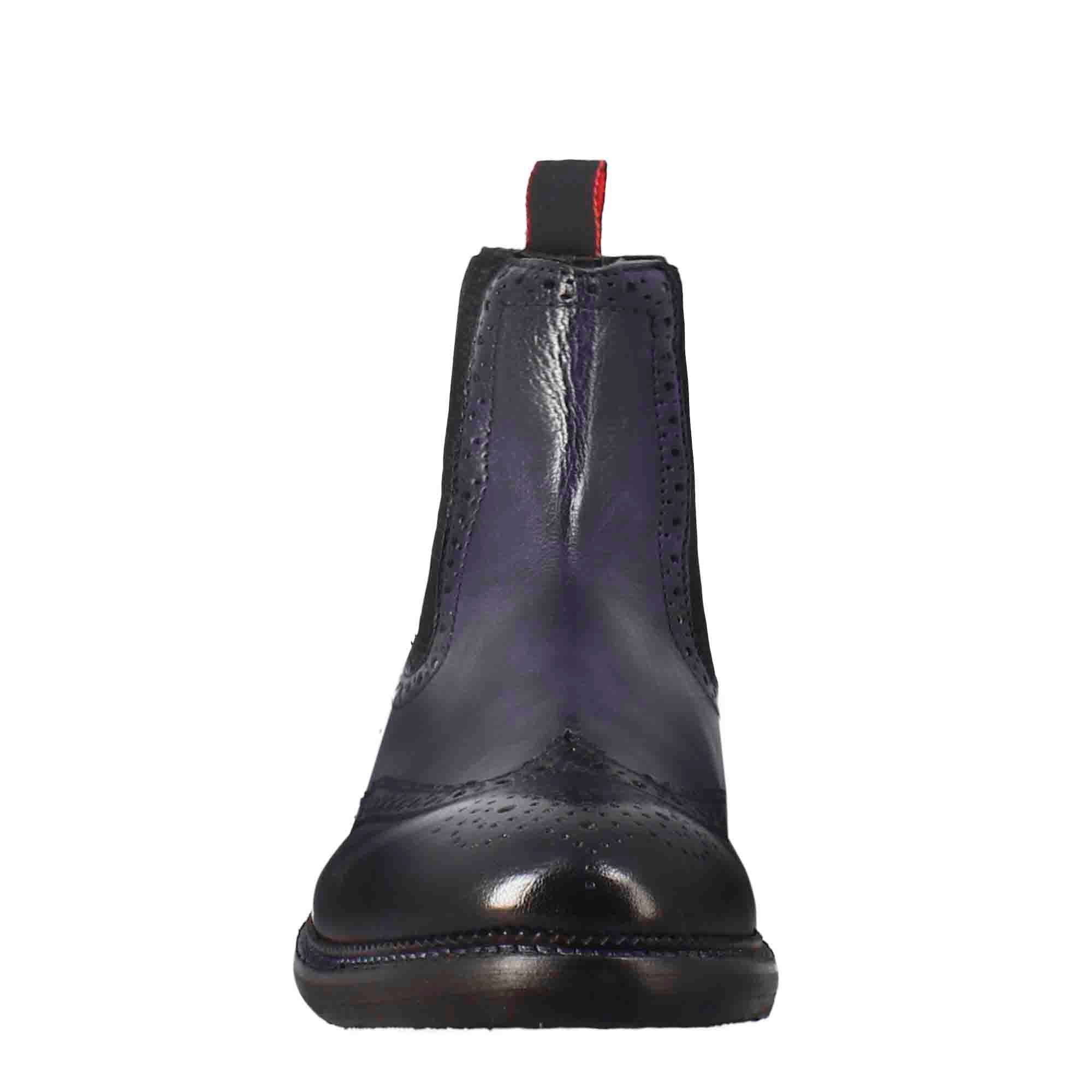Stivaletto candy chelsea da uomo in pelle lavata colore blu scuro