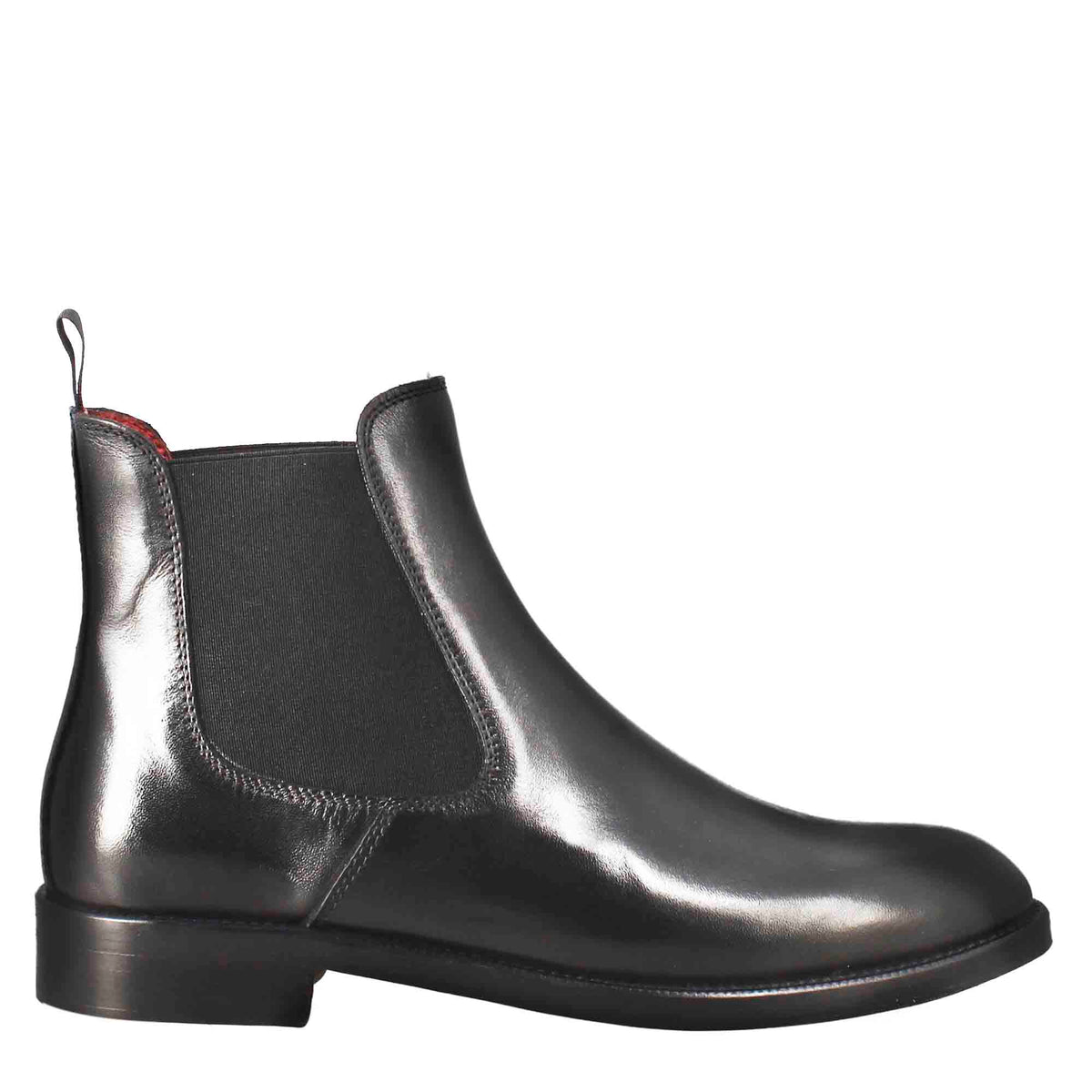 Women's smooth Chelsea boot in black leather