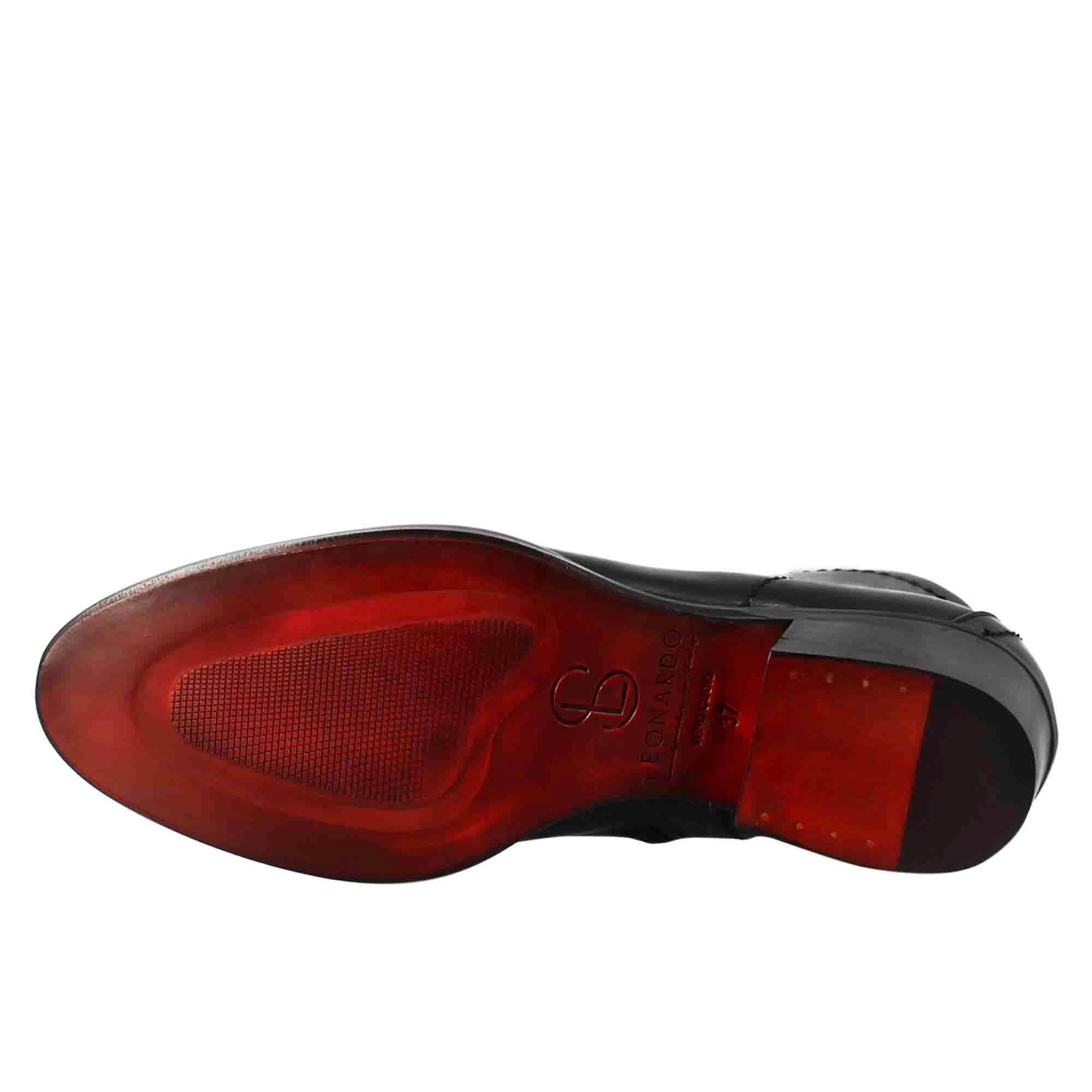 Glatte Damenstiefelette mit mittlerem Absatz aus schwarzem Leder