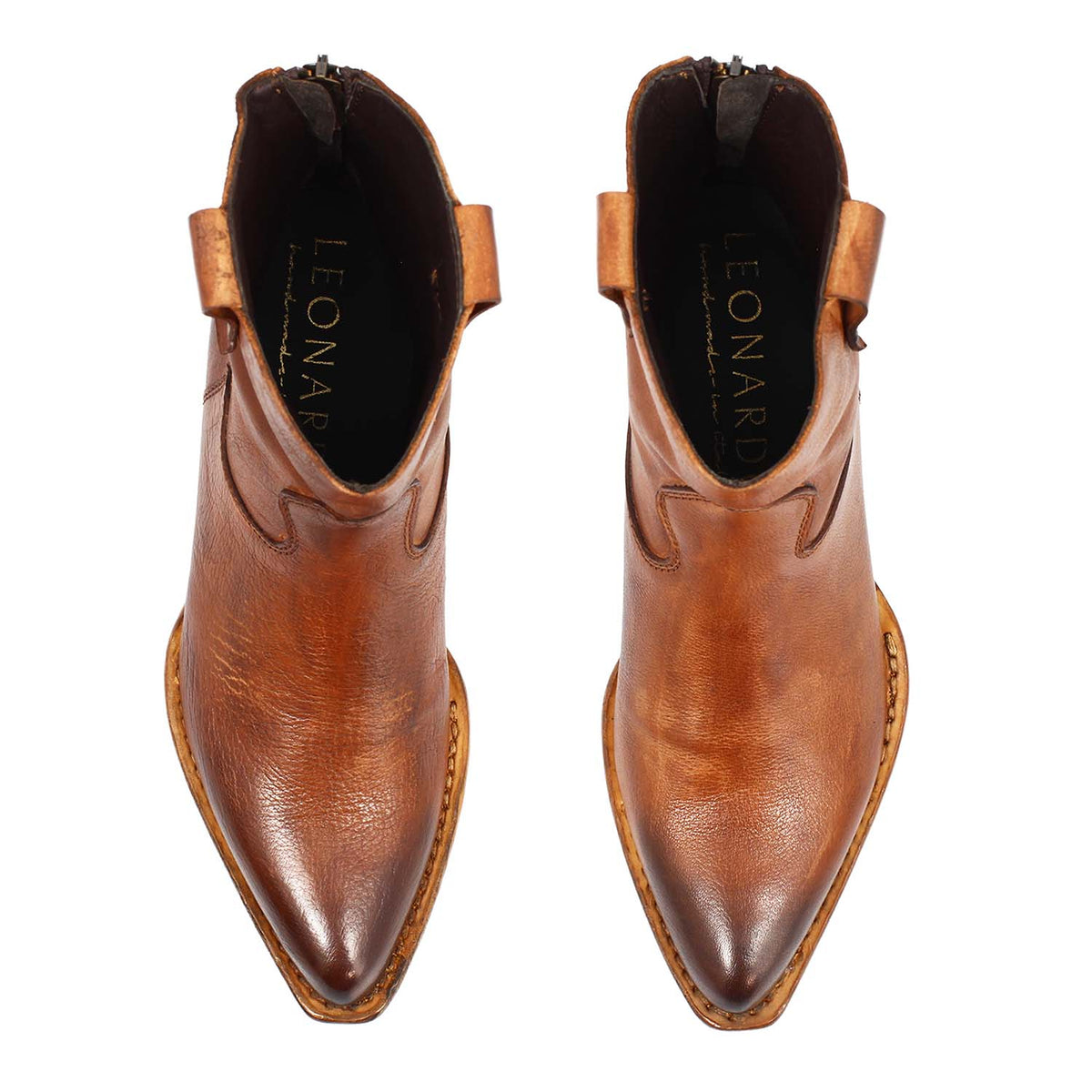 Velvet - Stivaletto texano donna in pelle marrone - LeonardoShoes