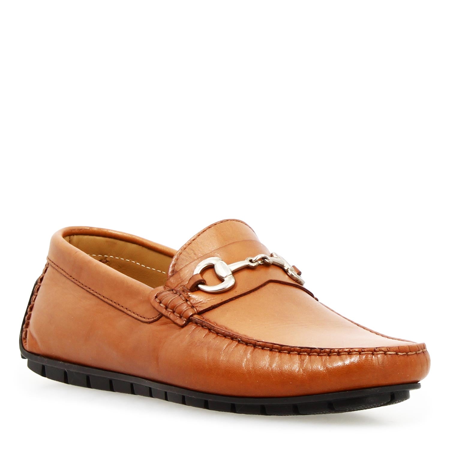 Mocassino Ulisse da uomo in pelle marrone chiaro con morsetto