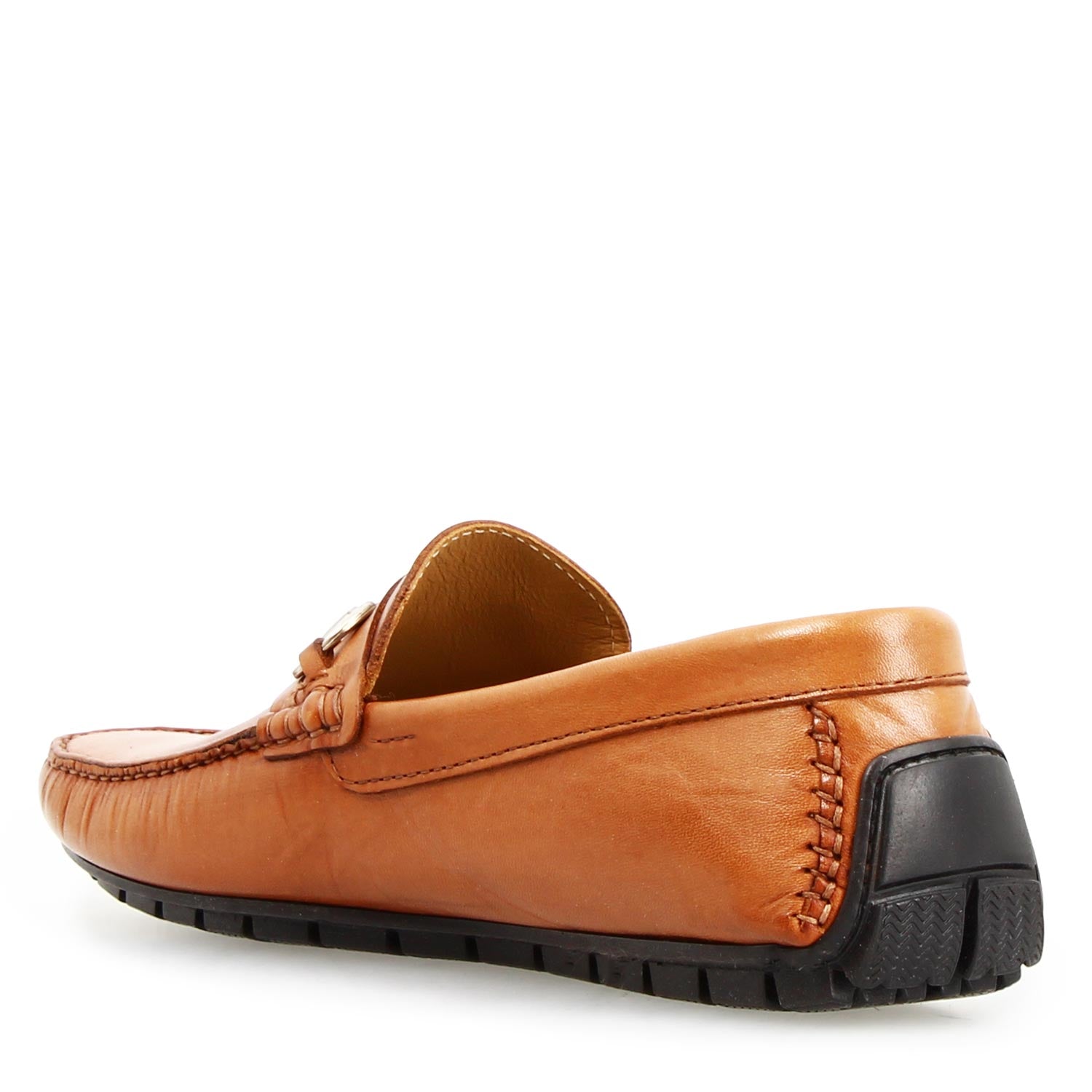 Mocassino Ulisse da uomo in pelle marrone chiaro con morsetto