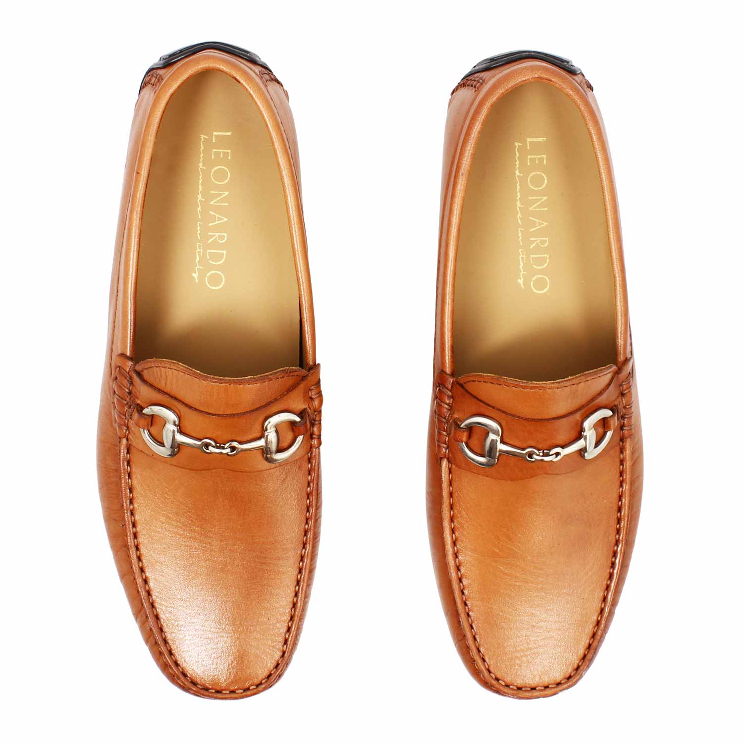 Mocassino Ulisse da uomo in pelle marrone chiaro con morsetto