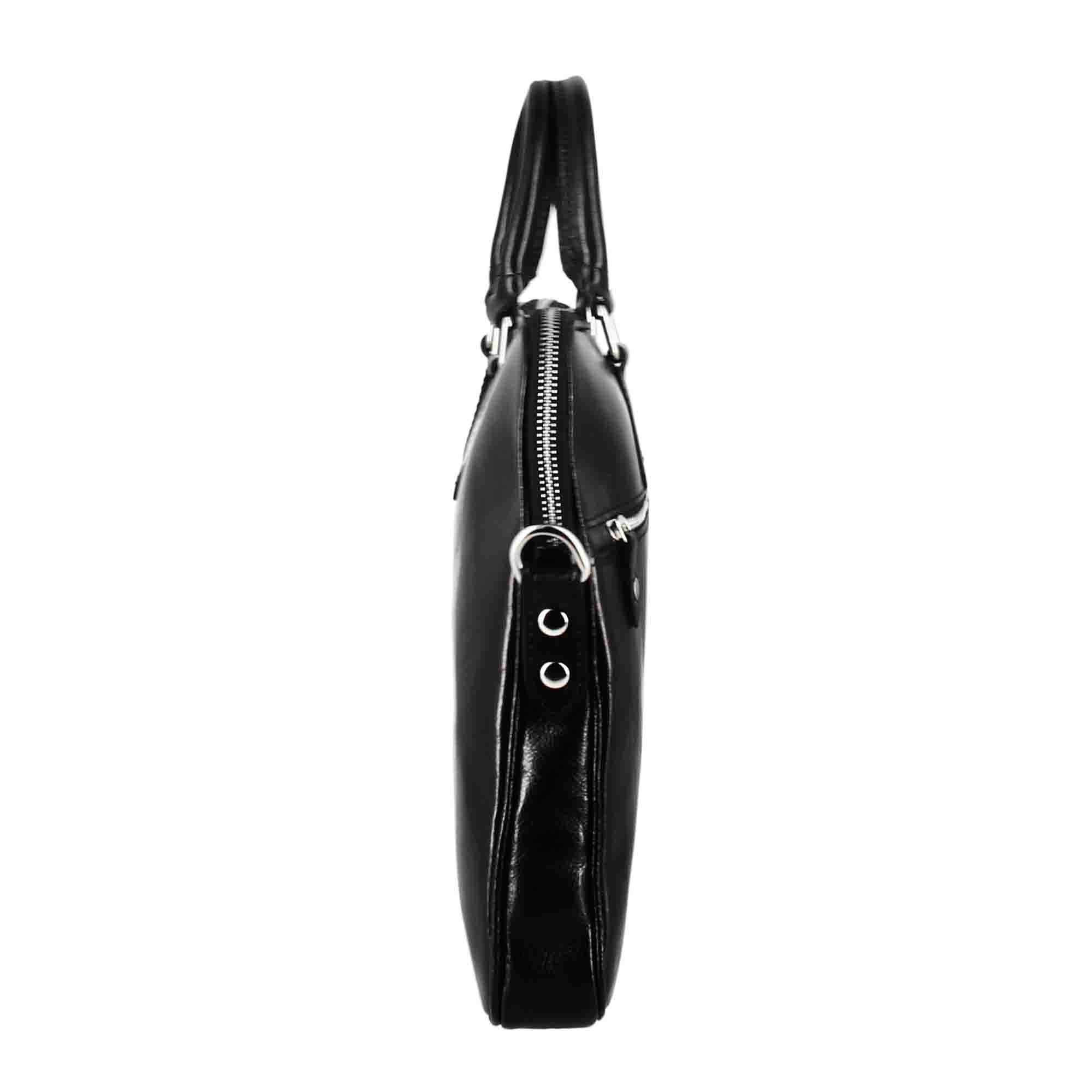 Mallette professionnelle en cuir avec bandoulière noire amovible