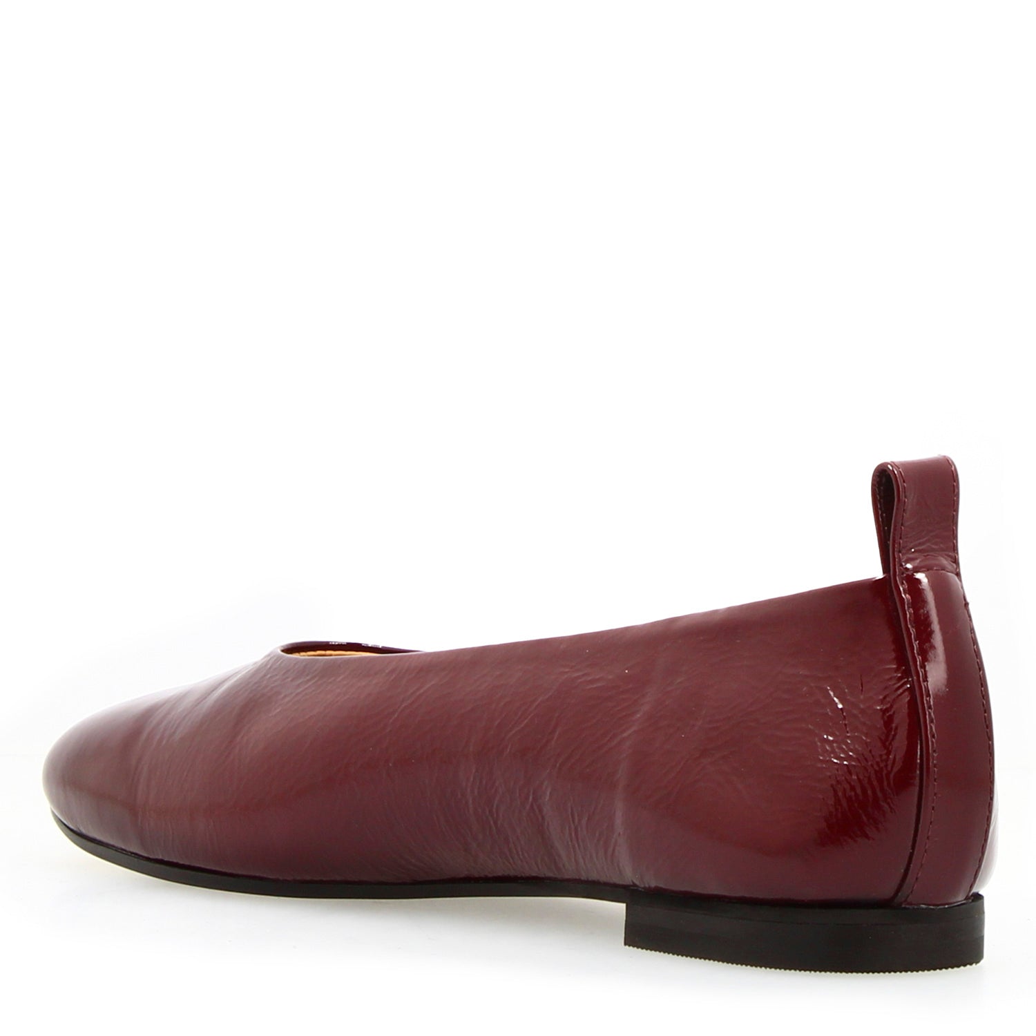 Ballerina artigianale da donna in pelle lucida colore rosso