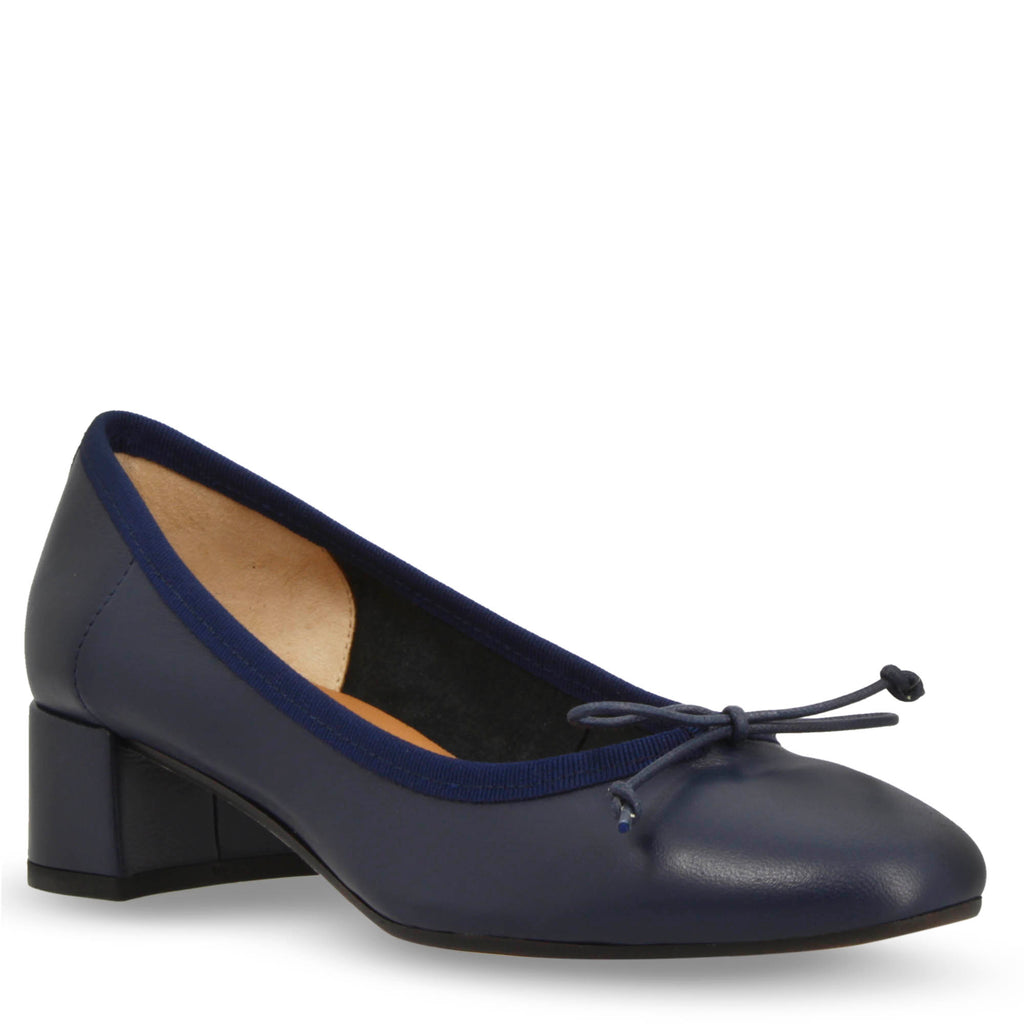 Women's Fashion Leather Bowtie Tabi Split Toe Mid Heel Ballet - Foto 8