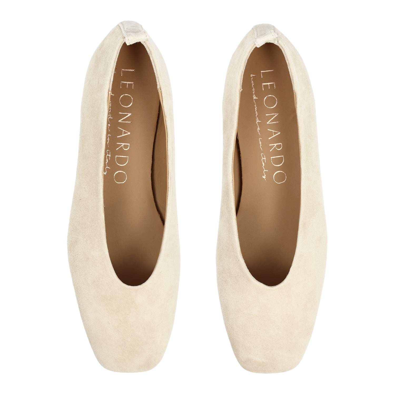 Women's Venere beige suede ballet flats