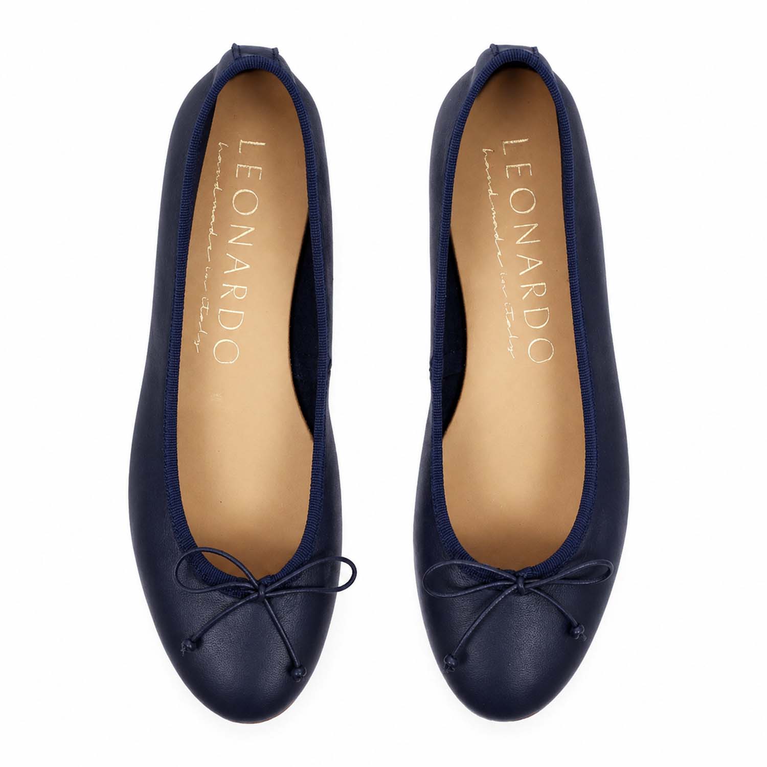 Blue leather ballet flats Fiocco for women
