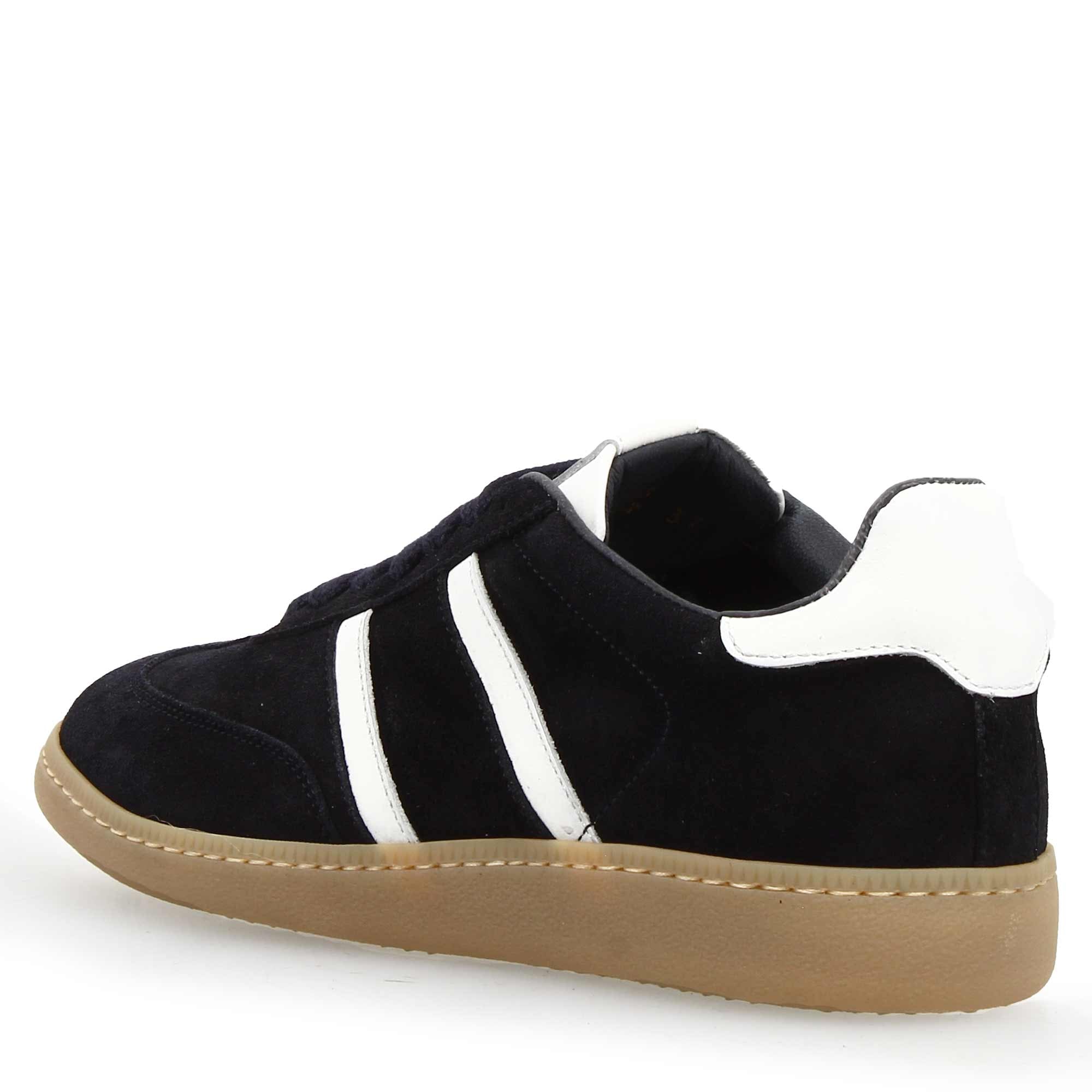 Sneaker artigianale da donna in pelle colore bianco e blu