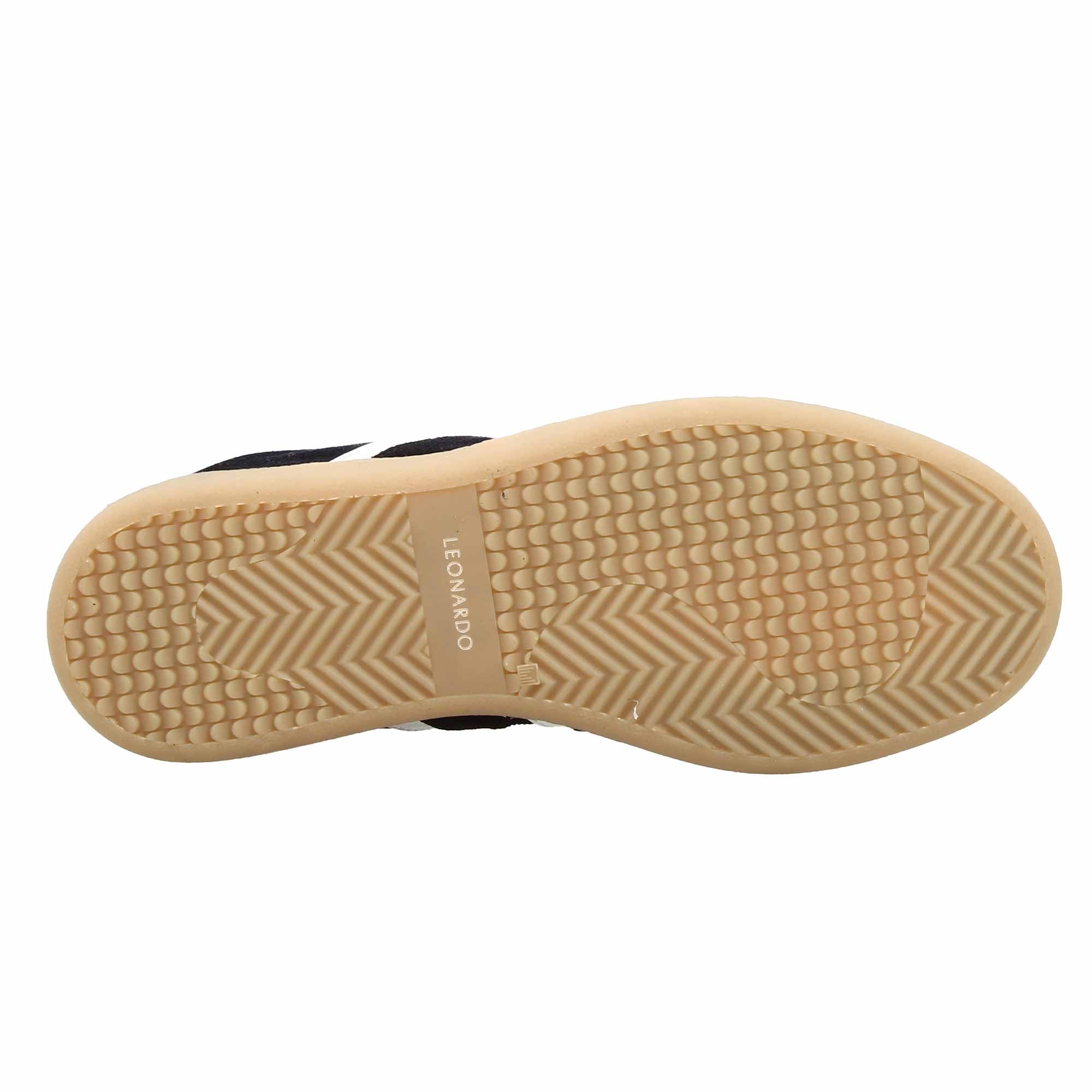 Sneaker artigianale da donna in pelle colore bianco e blu