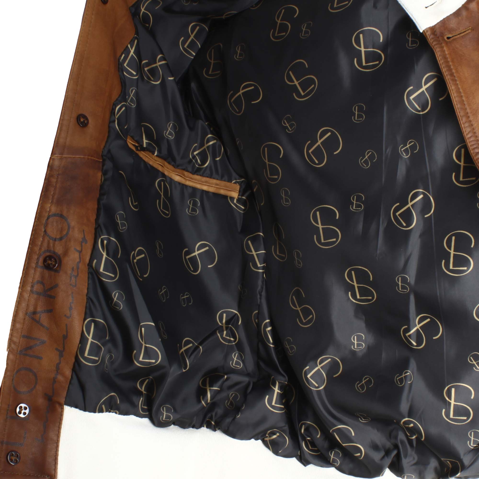 Blouson aviateur en cuir marron pour homme Cefalù