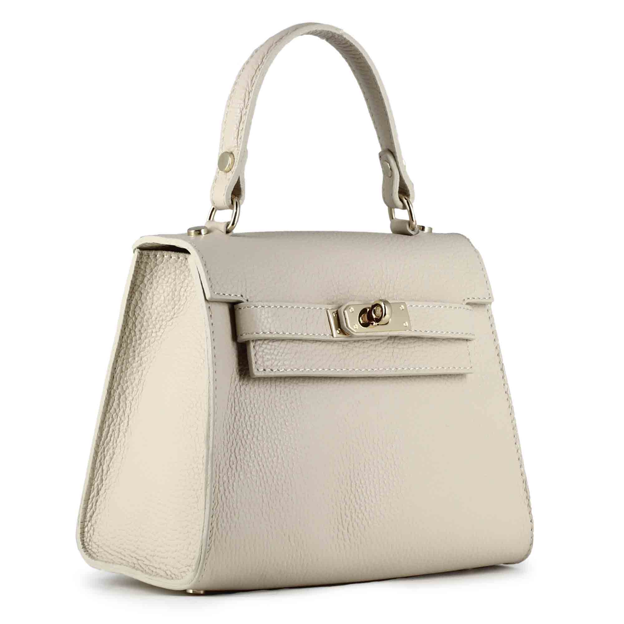 Lady K women's handbag in beige leather