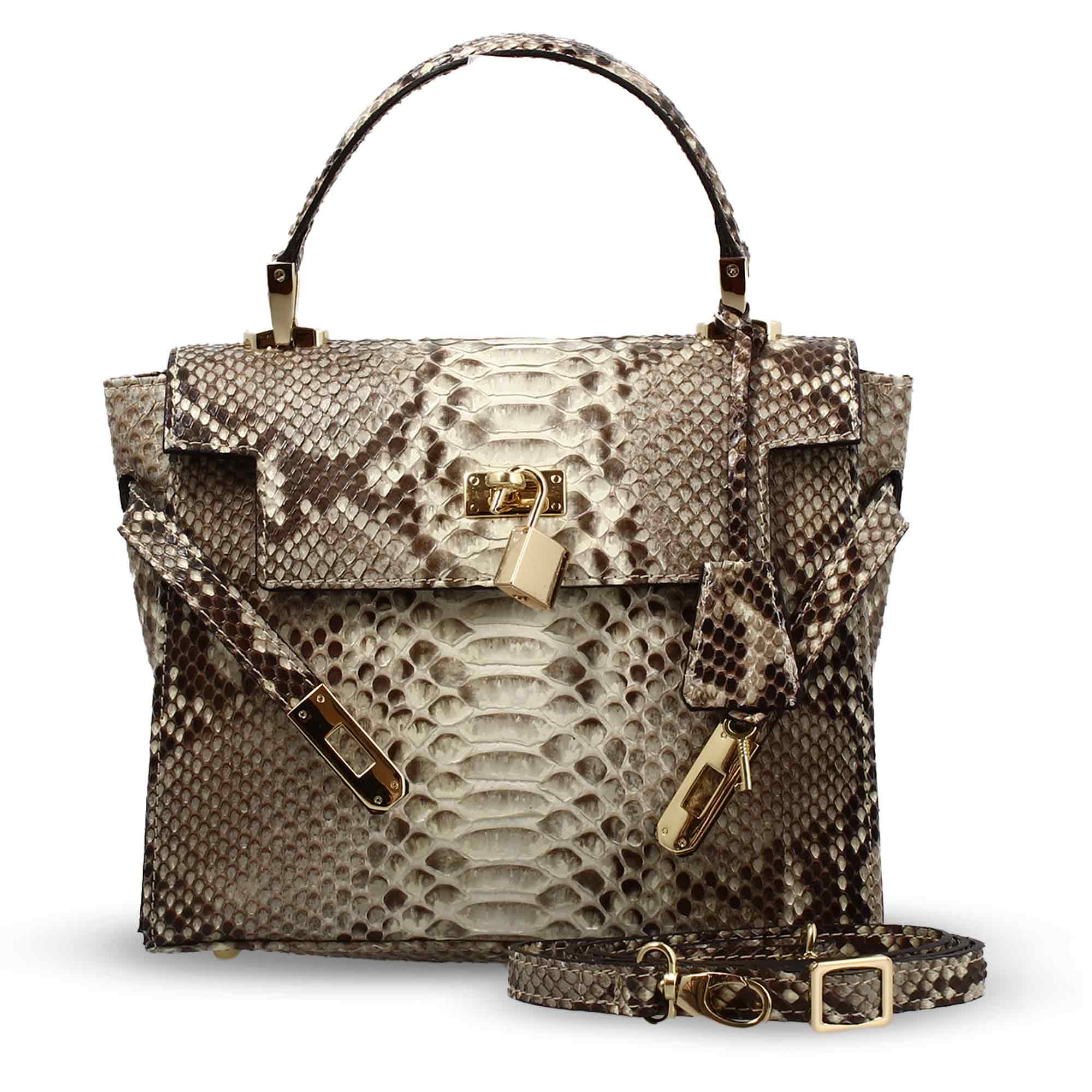 Handmade women's handbag in brown fine leather