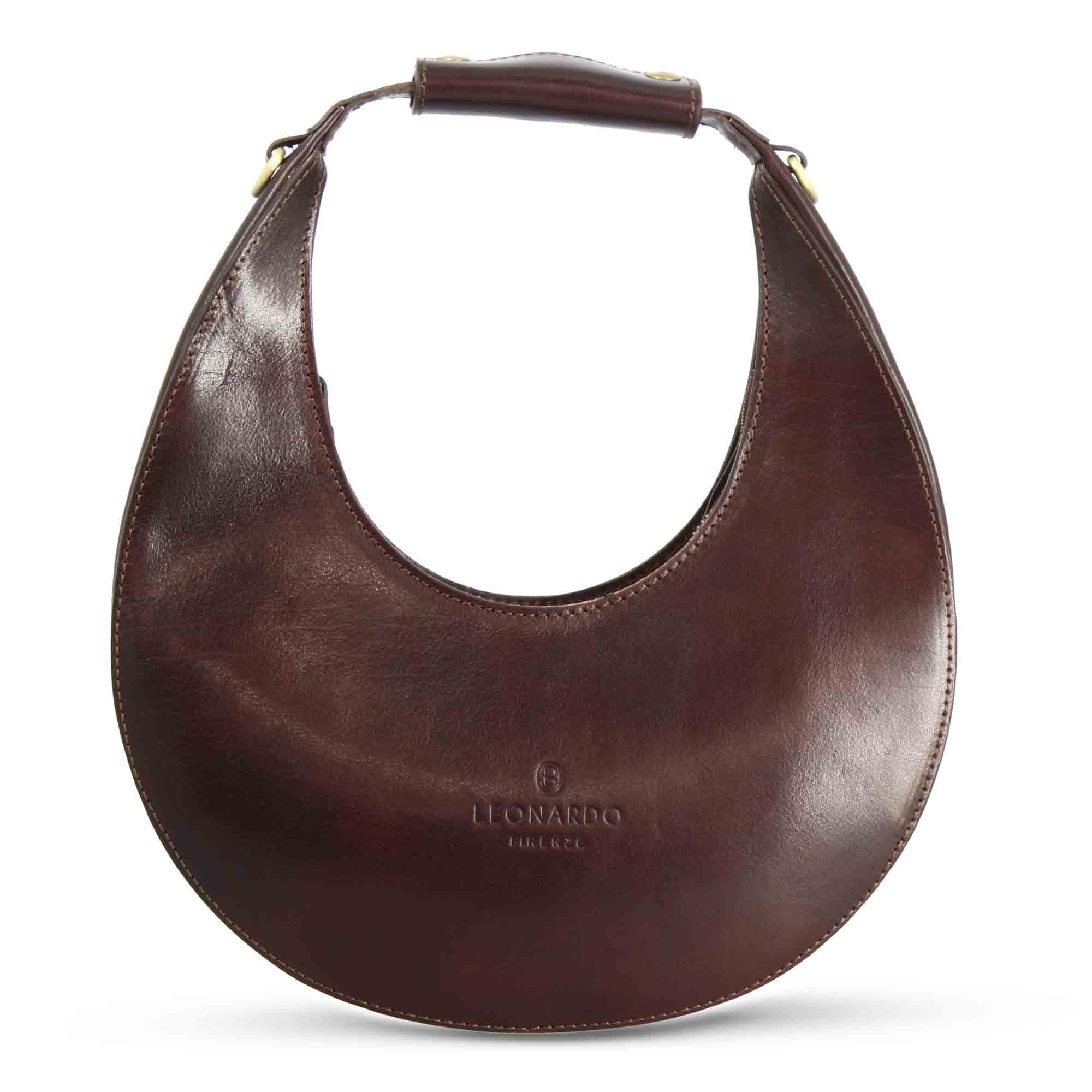 Olimpia shoulder bag for women in dark brown leather