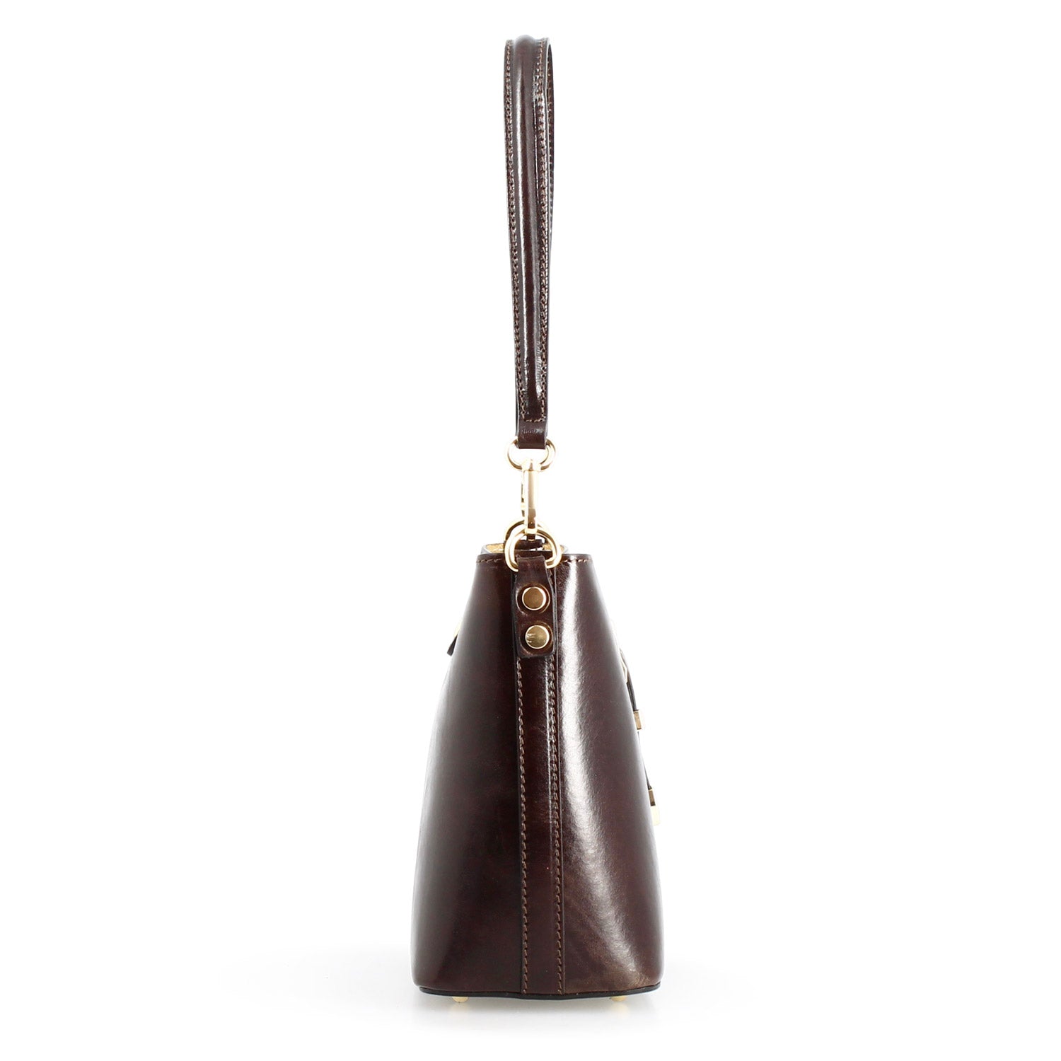 Dunkelbraun damenhandtasche aus leder Atena
