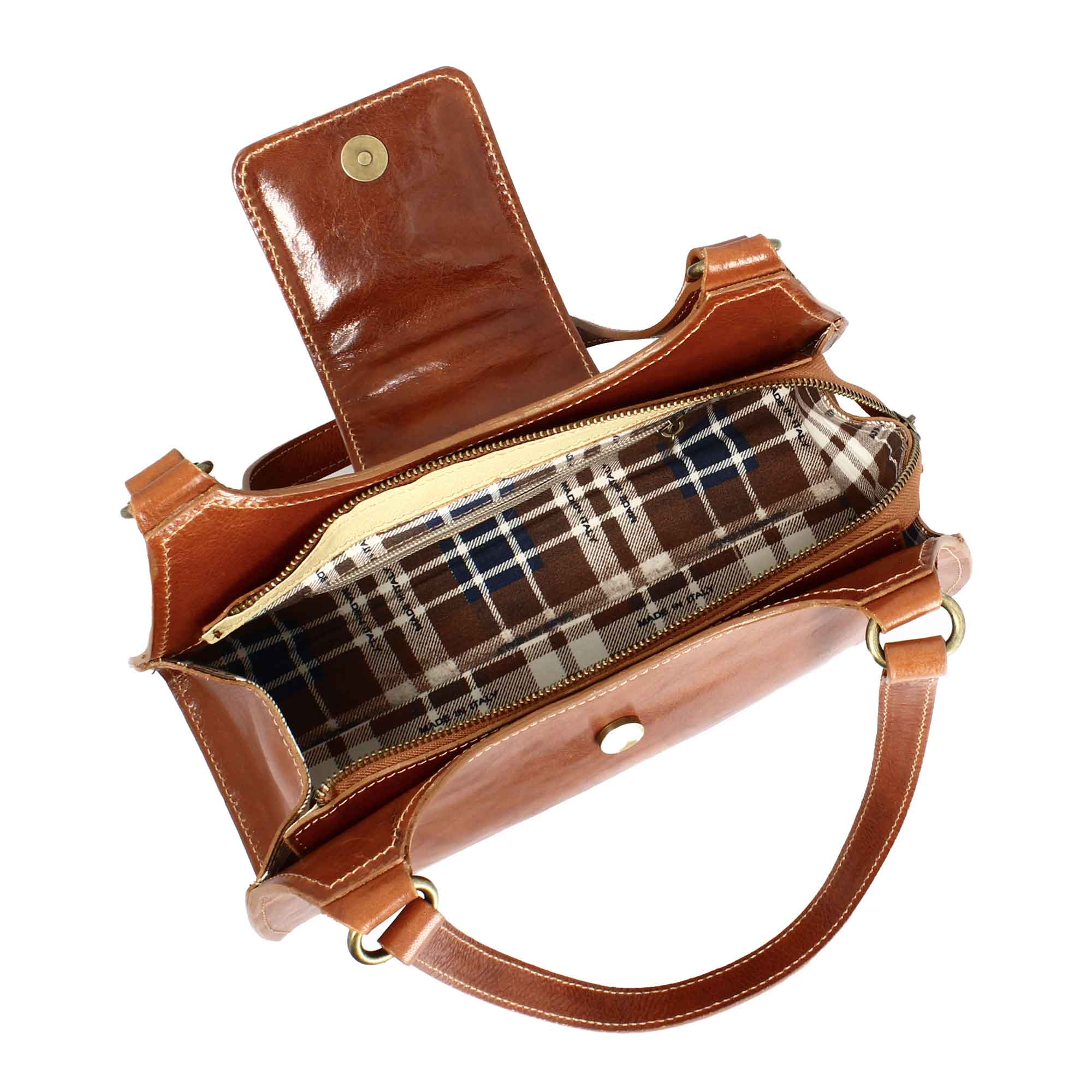 Borsa a spalla Camilla da donna in pelle marrone chiaro