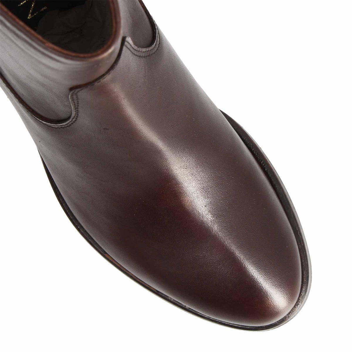 Calliope - Stivaletto tacco alto da donna in pelle marrone scuro