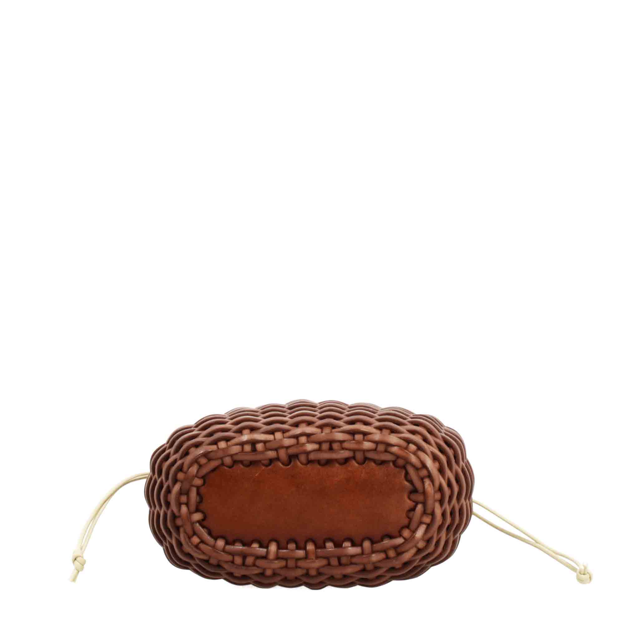 Canestra XS Handcrafted Brown Woven Leather Bag