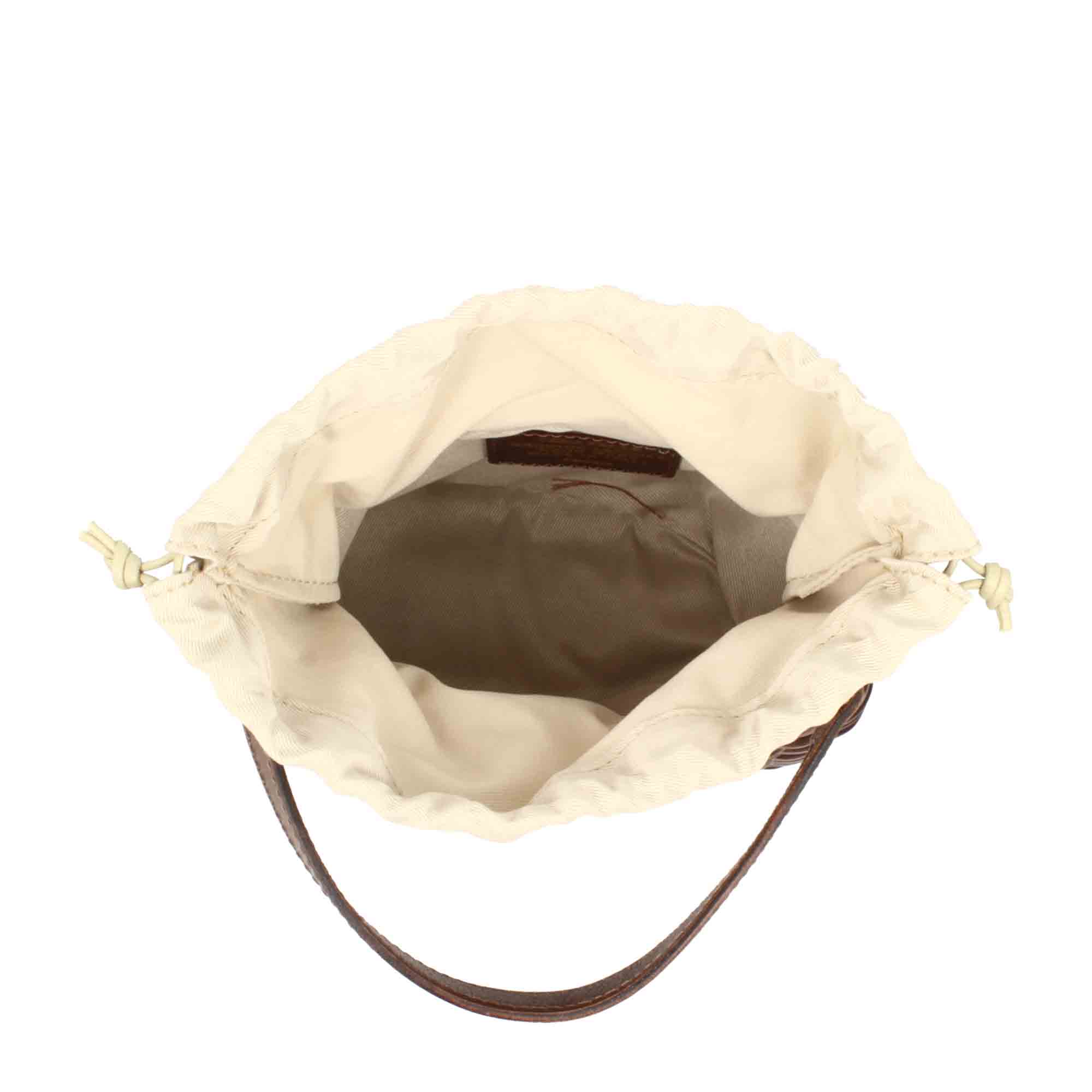 Canestra XS Handcrafted Brown Woven Leather Bag