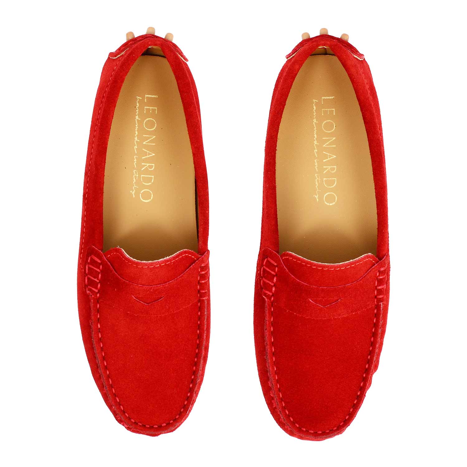 Garda car shoe in red suede for women