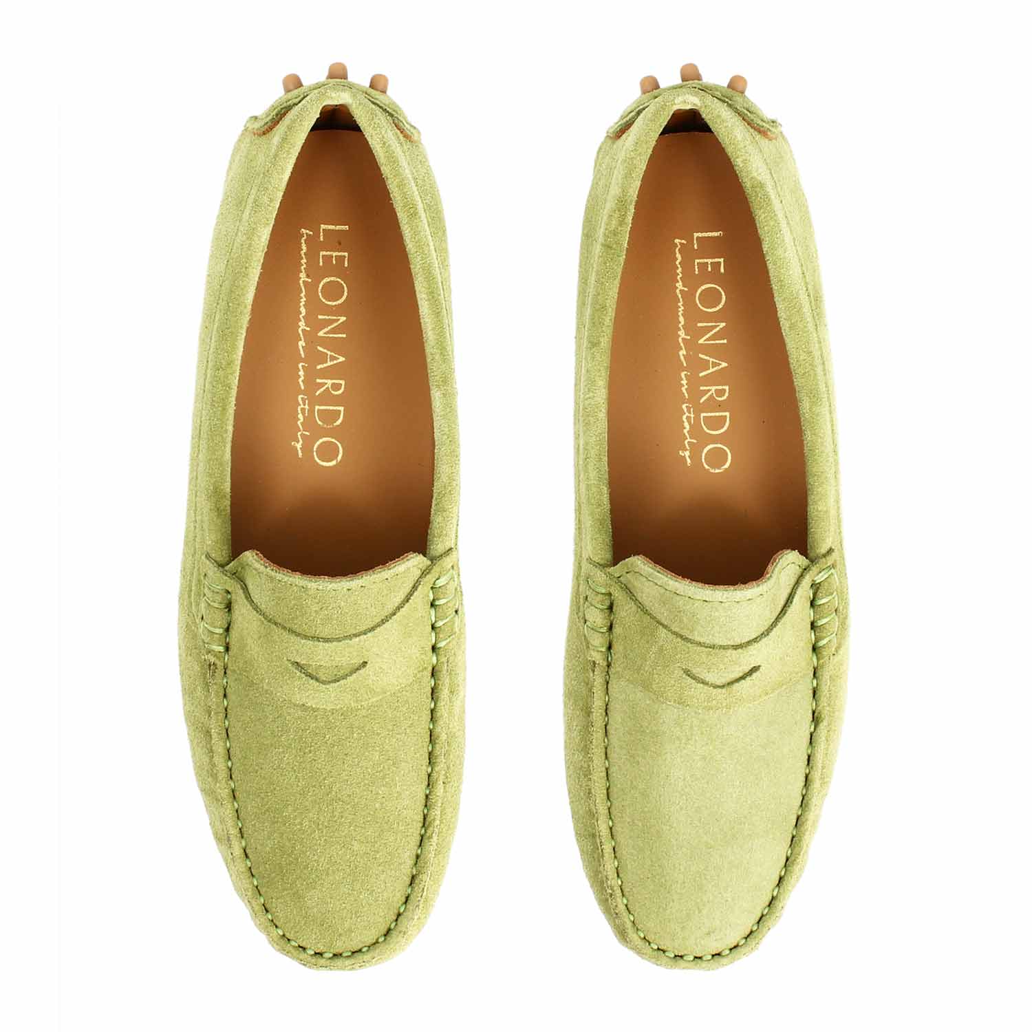 Garda car shoe in green suede for women