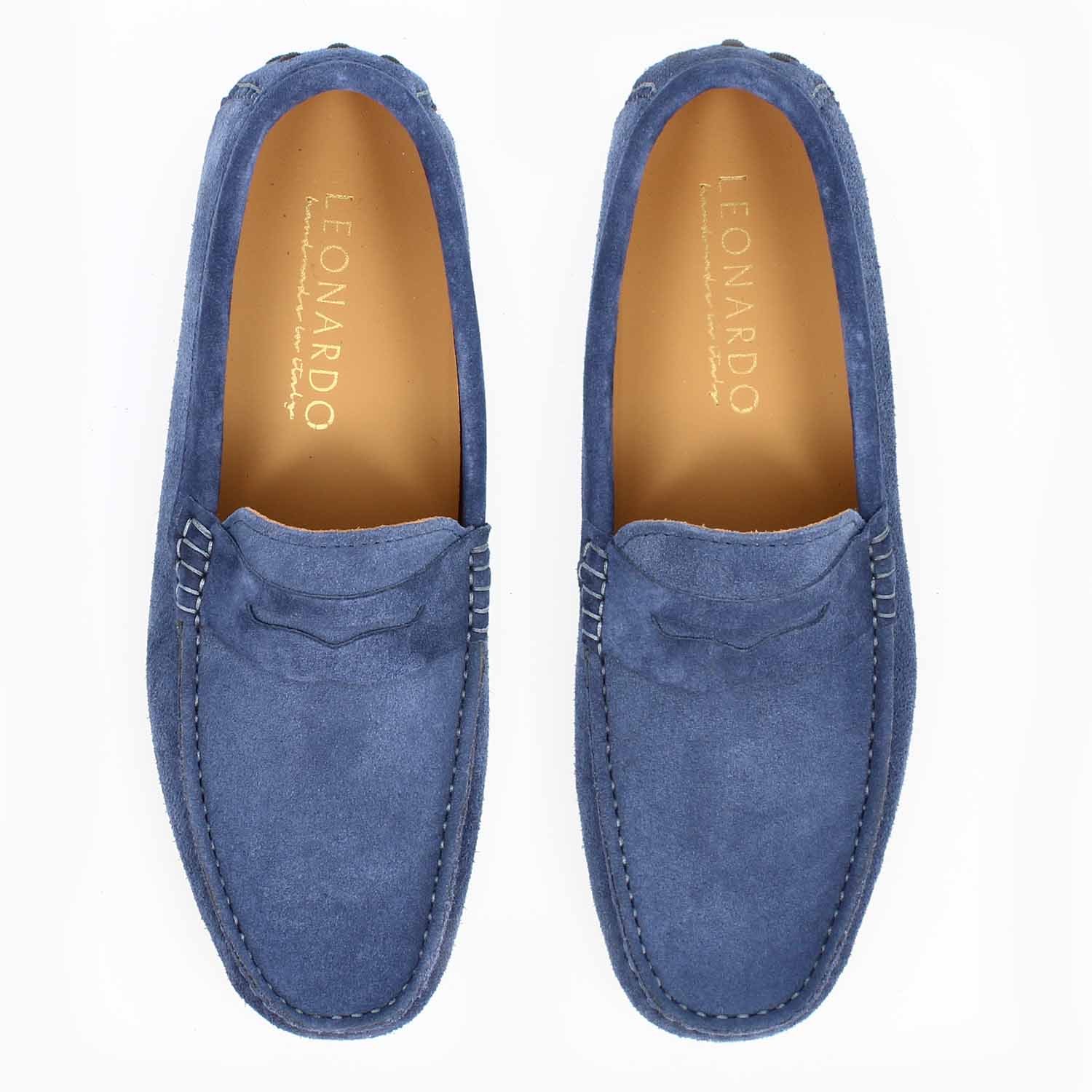 Garda herren driving loafer aus hellblau wildleder