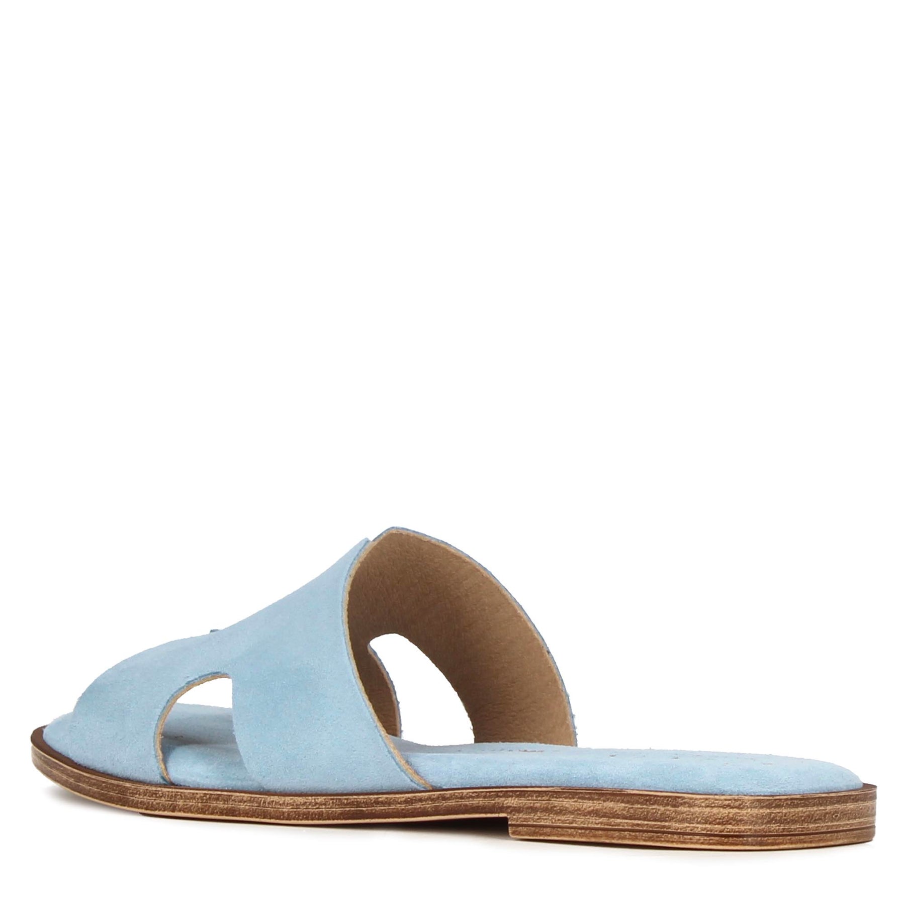Women's slippers in turquoise suede leather