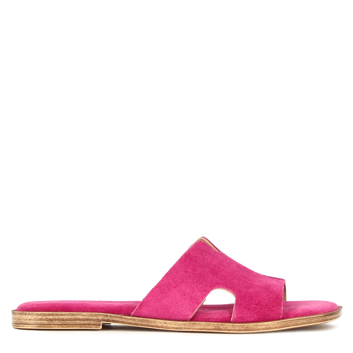 Women's slippers in pink suede leather