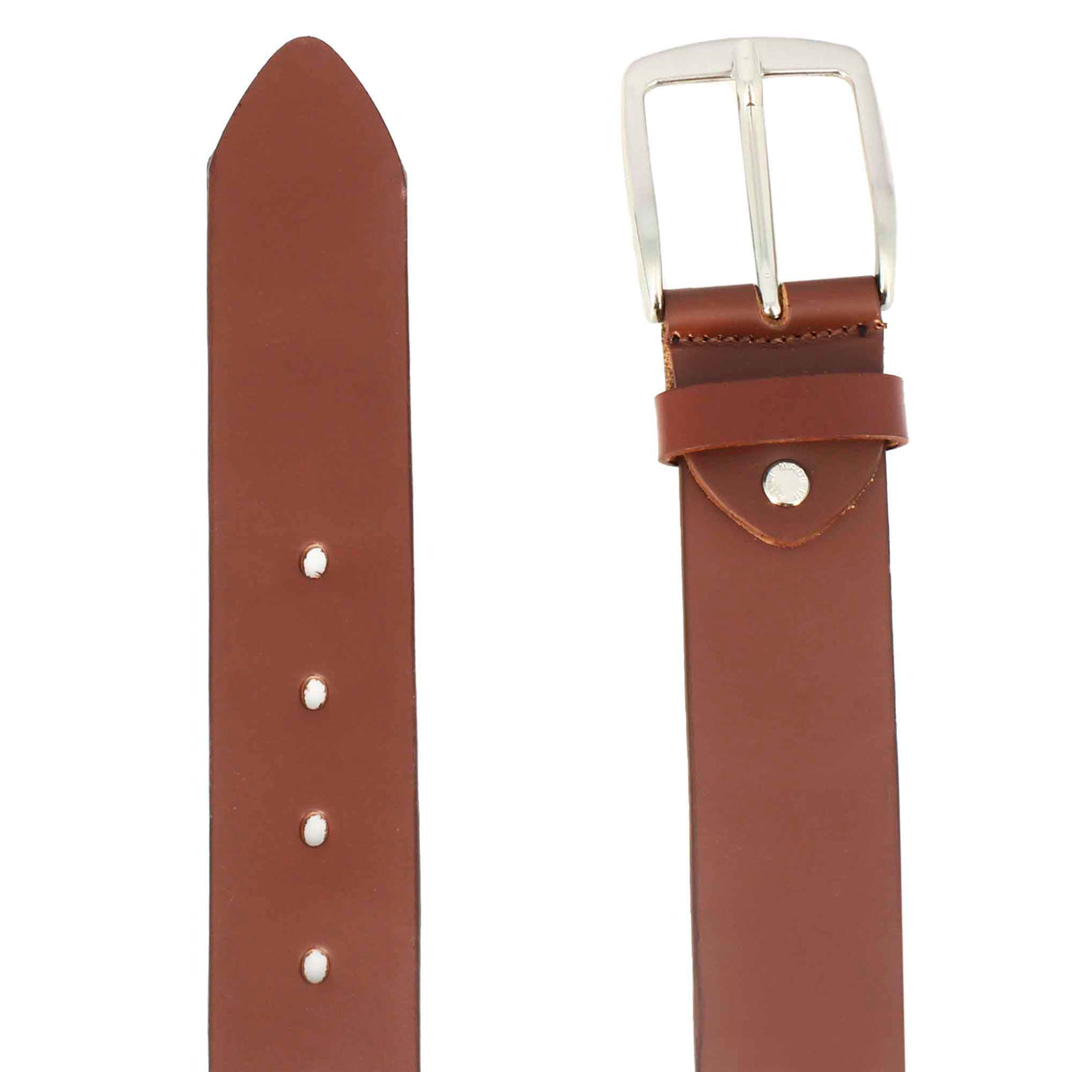 Brick brown men's leather belt
