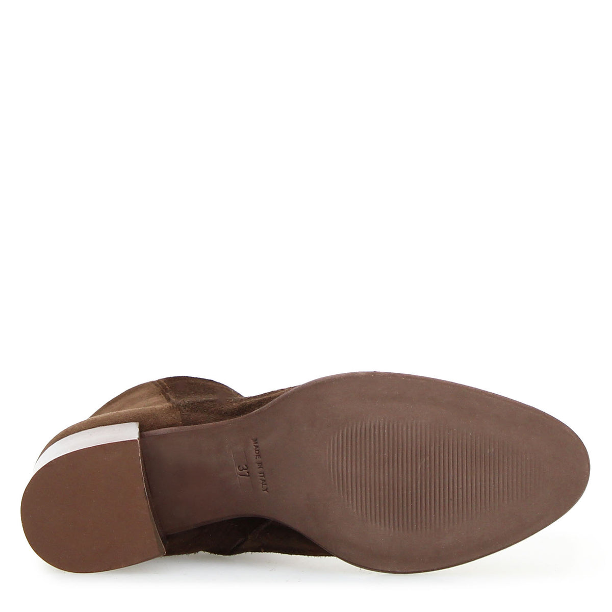 Circe stivaletto da donna in camoscio marrone scuro con tacco - LeonardoShoes