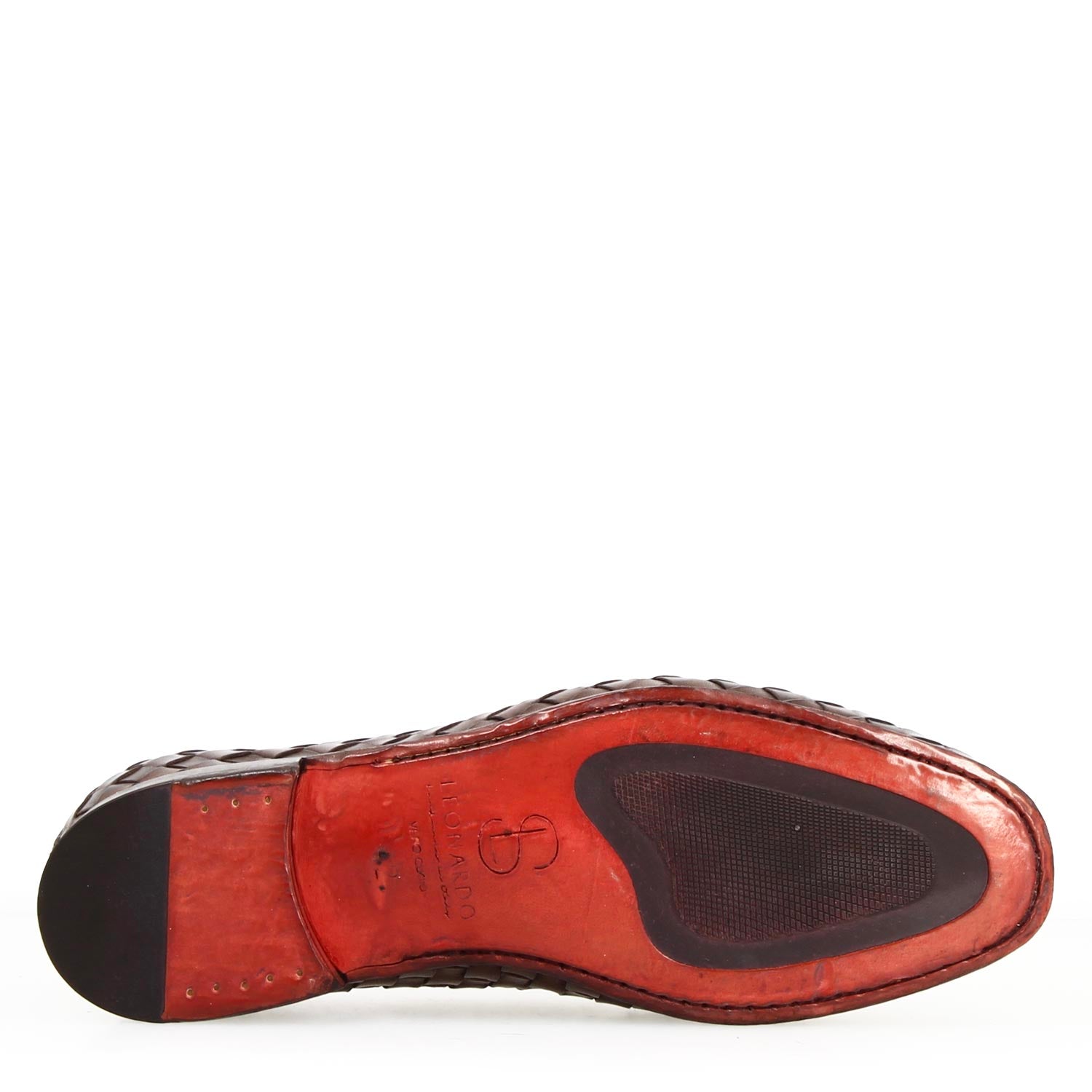 Mocassino Giuliano da uomo in pelle intrecciata moro - LeonardoShoes