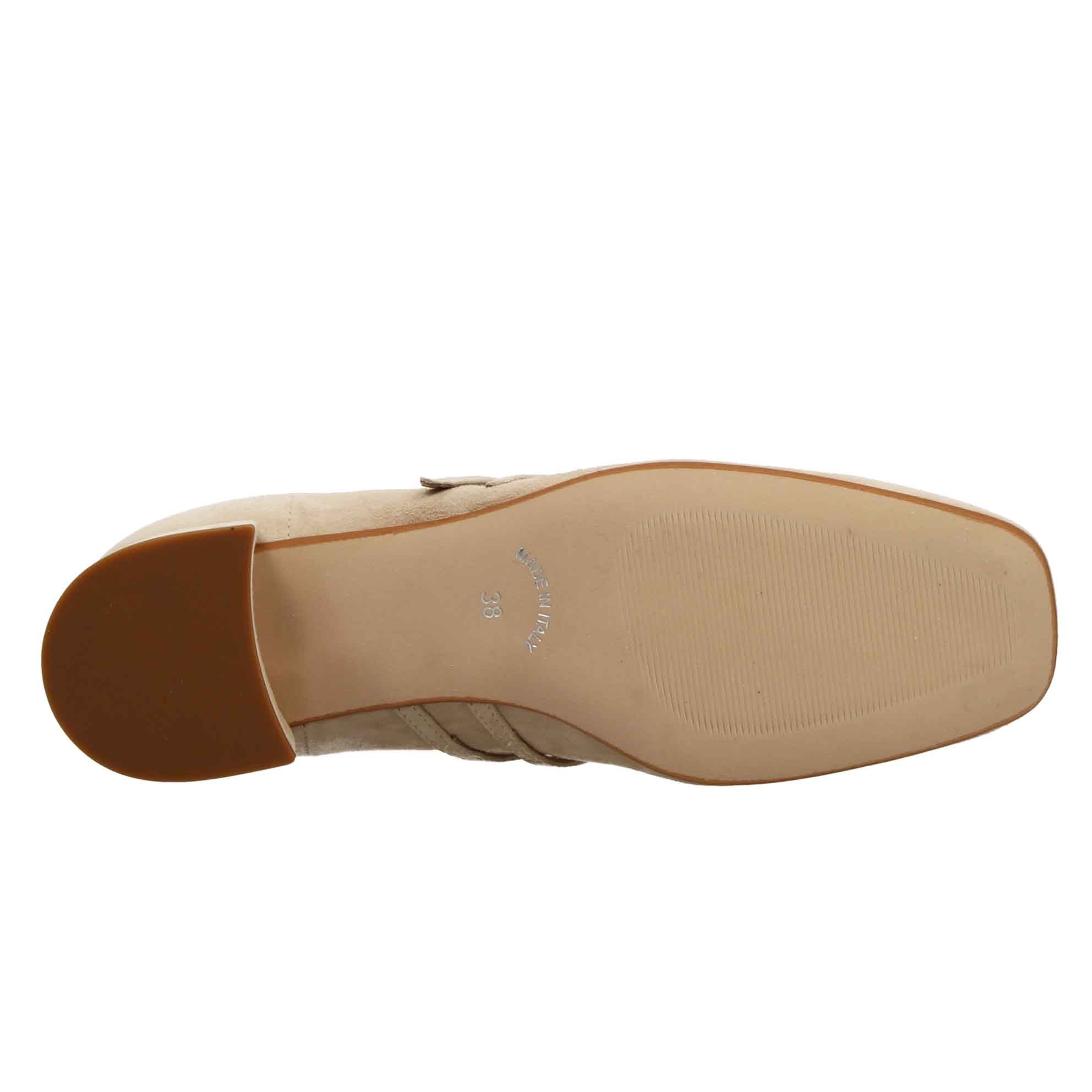 Décolleté Mary Jane in pelle scamosciata colore beige