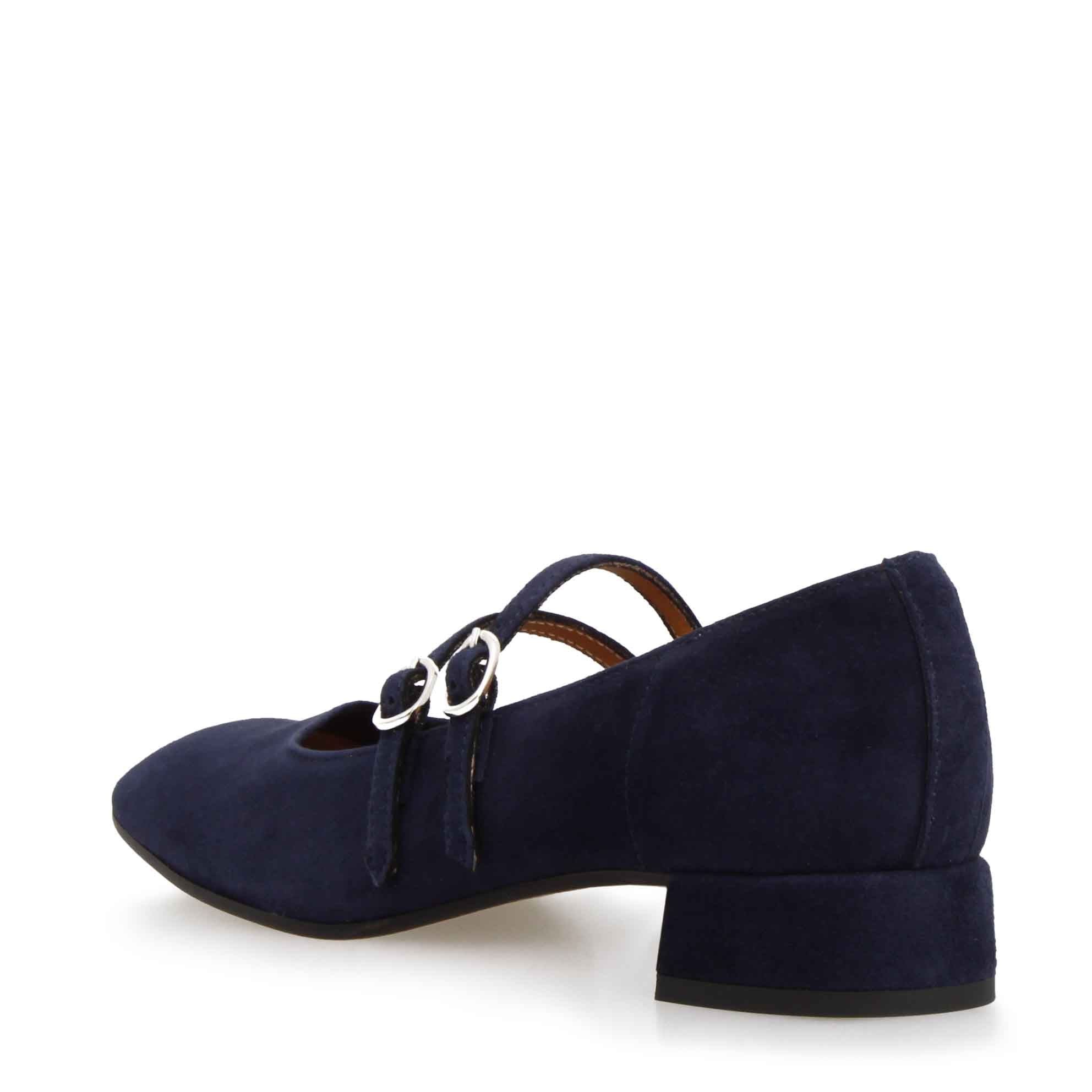 Escarpins Mary Jane en daim bleu
