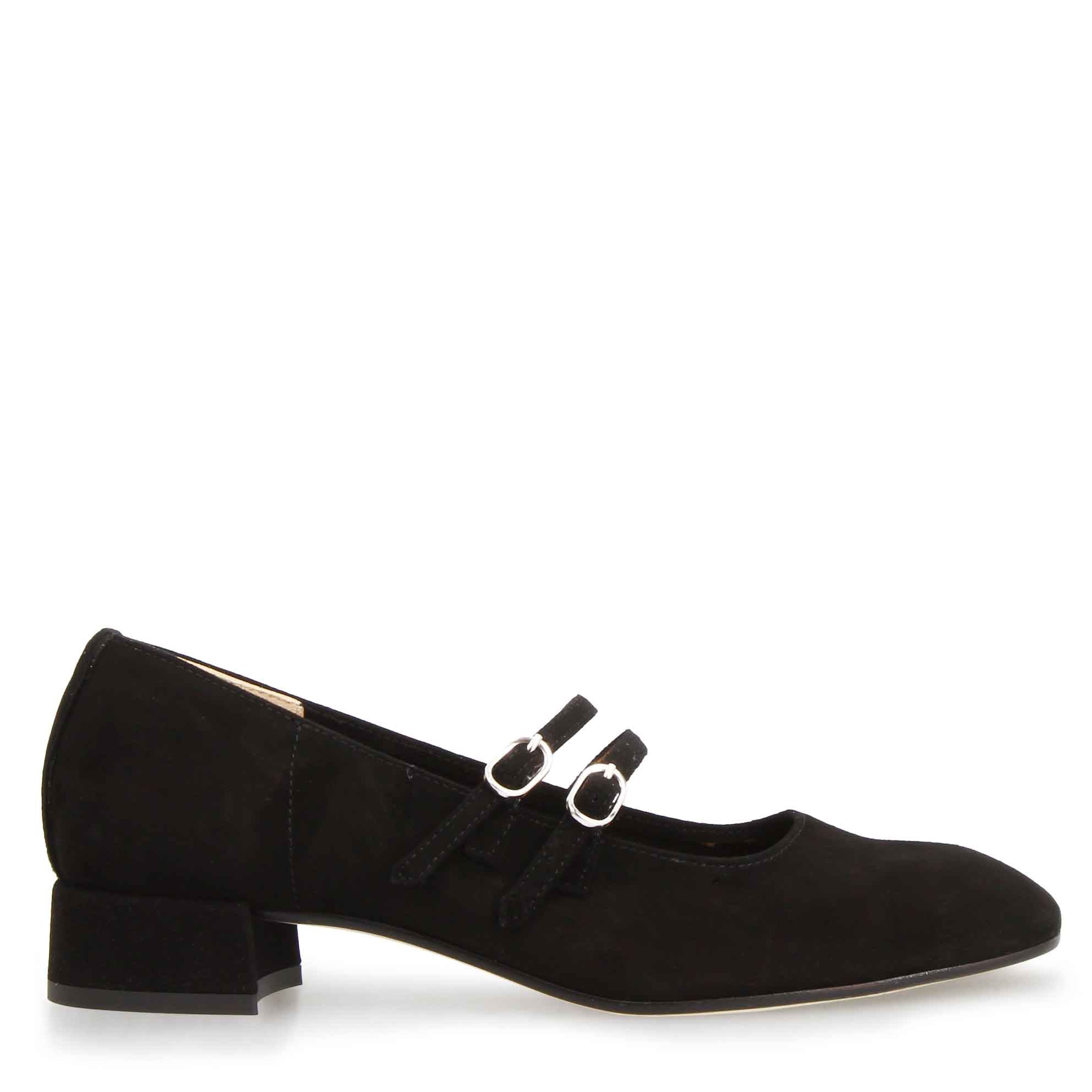 Escarpins Mary Jane en daim noir