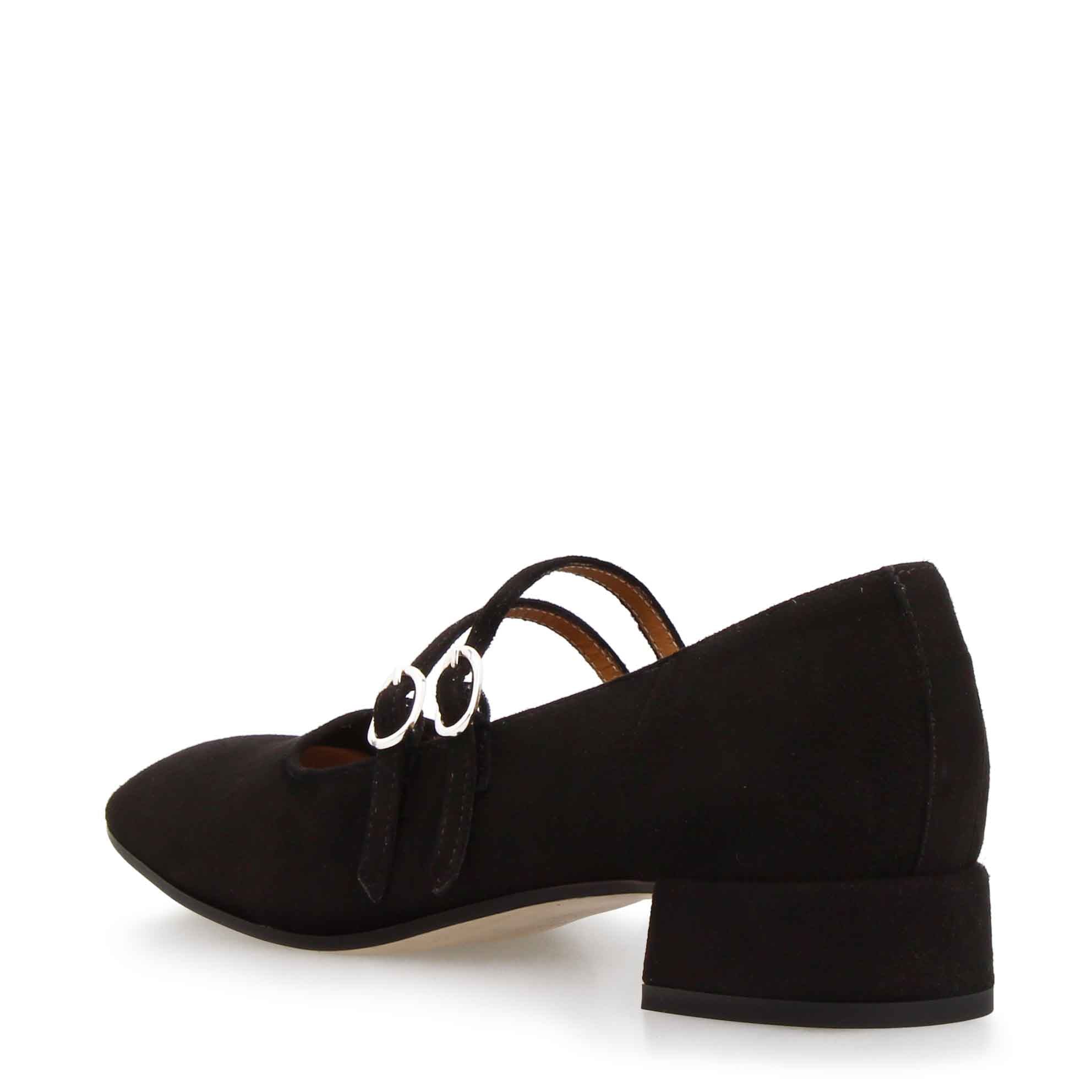 Escarpins Mary Jane en daim noir