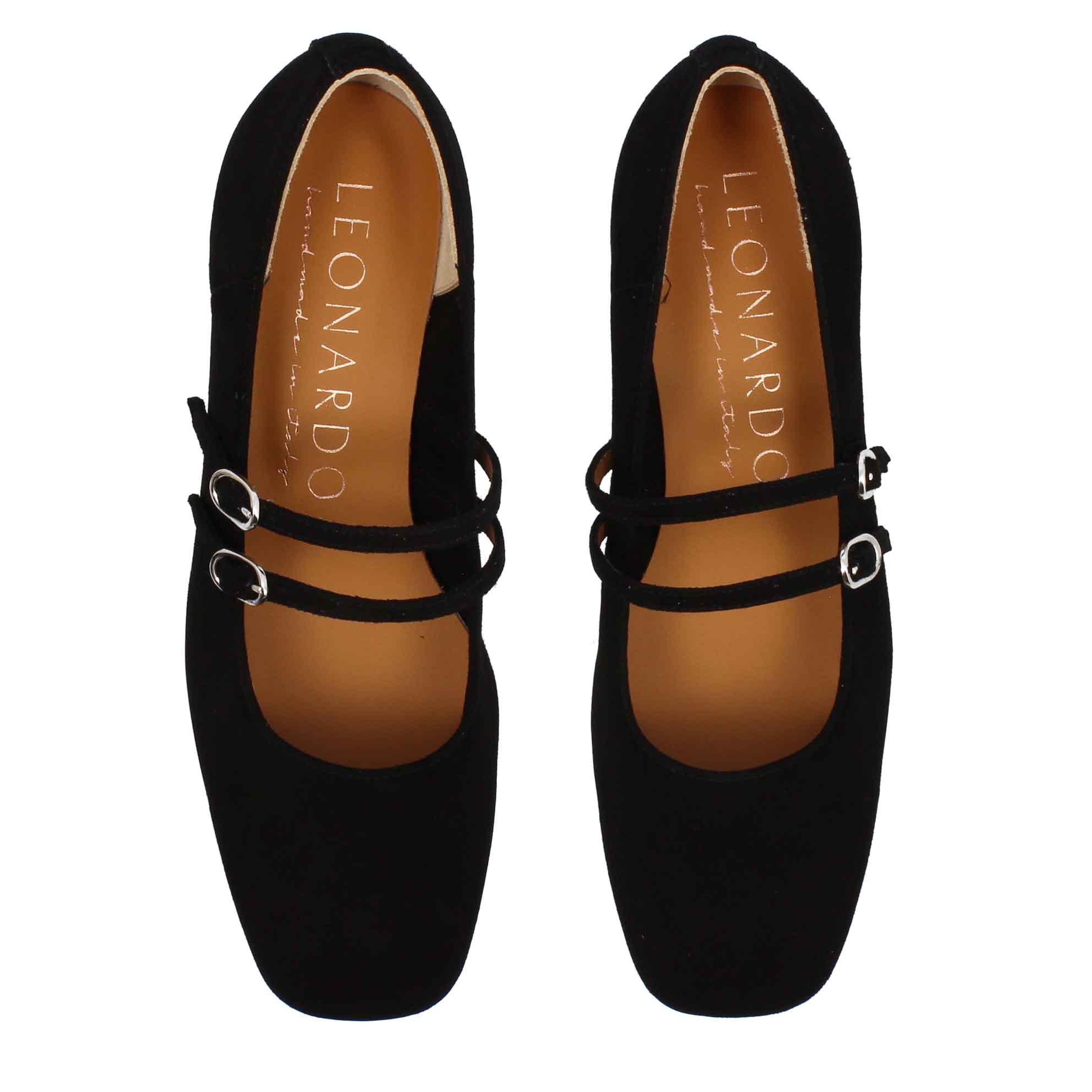 Escarpins Mary Jane en daim noir
