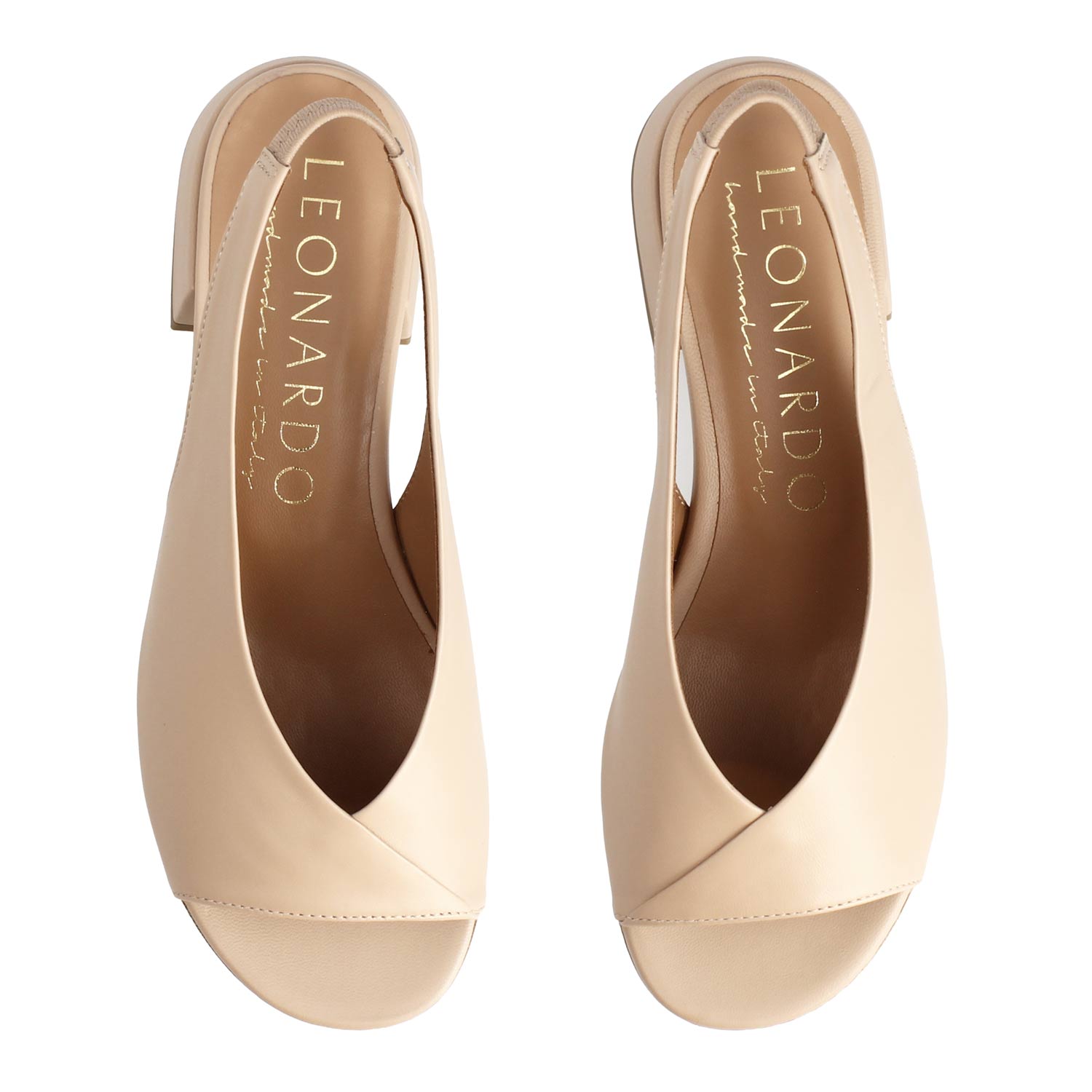 Elettra heeled leather sandals in beige for women