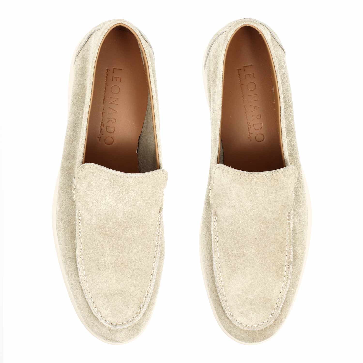 Men's Beige Suede Boat Moccasin Elite